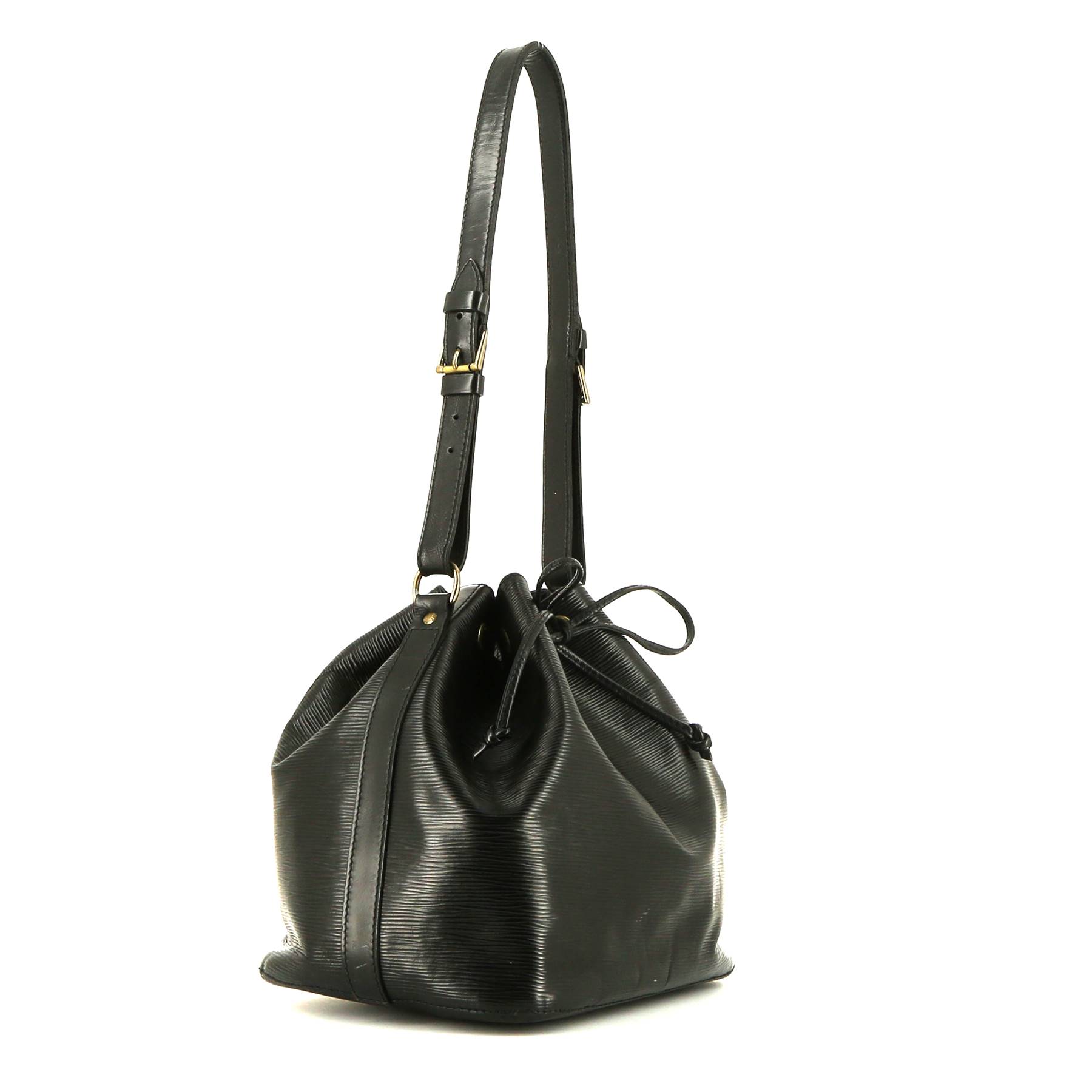 Louis Vuitton petit Noé handbag in black epi leather