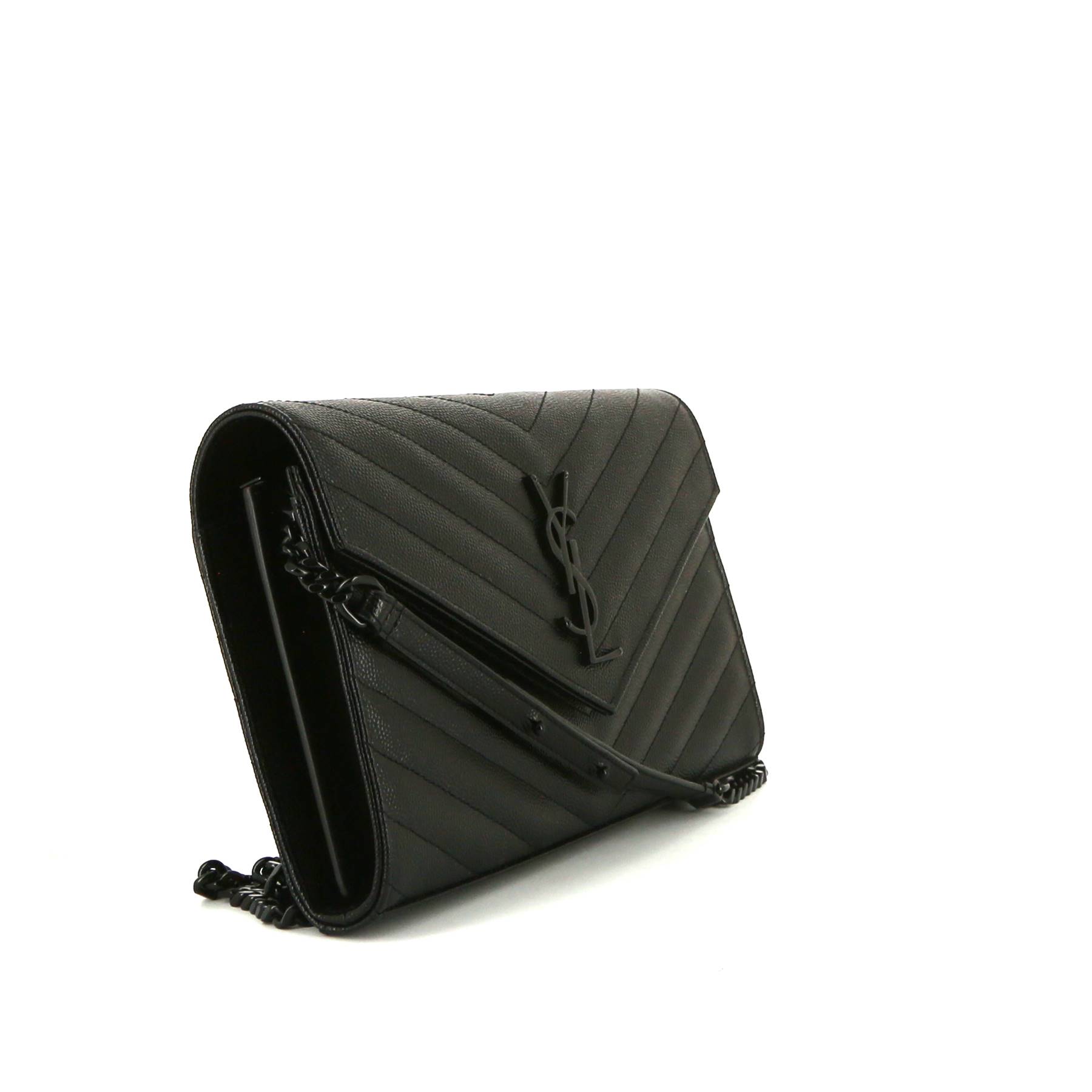 Borsa a tracolla Saint Laurent  Cassandre in pelle martellata nera