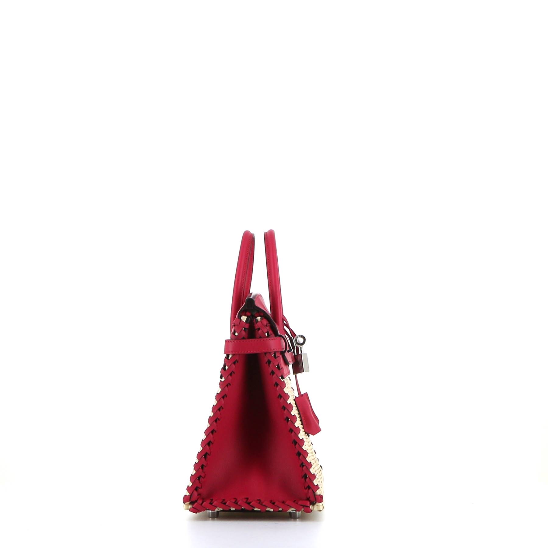 Birkin 25 cm Picnic Handbag In Raspberry Pink Swift Leather And