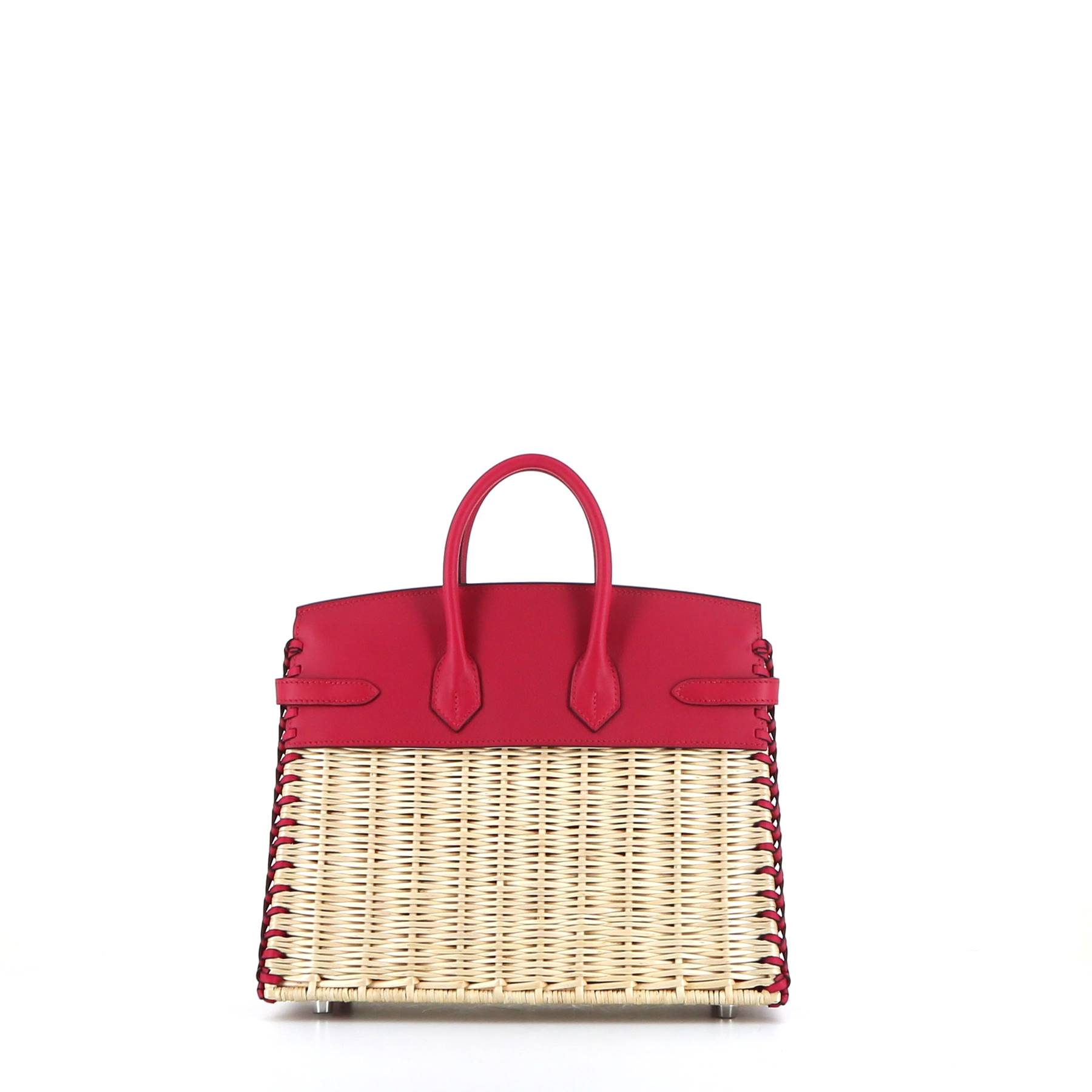 Birkin 25 cm Picnic Handbag In Raspberry Pink Swift Leather And