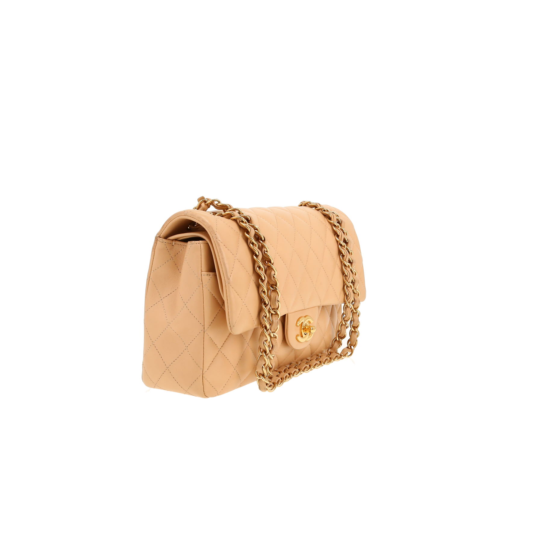 Chanel  Timeless Classic handbag  in beige quilted leather