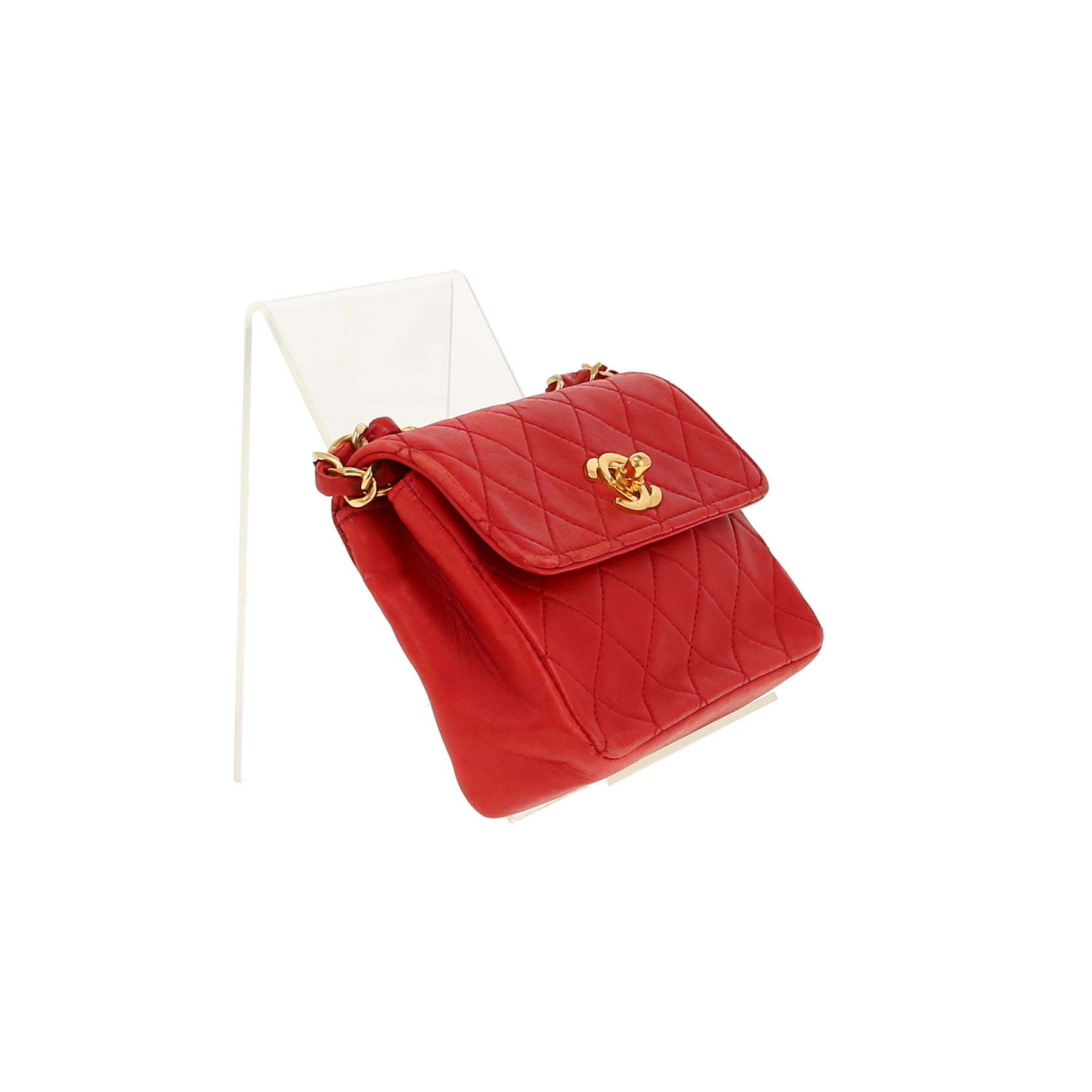 Chanel  Mini Timeless shoulder bag  in red quilted leather