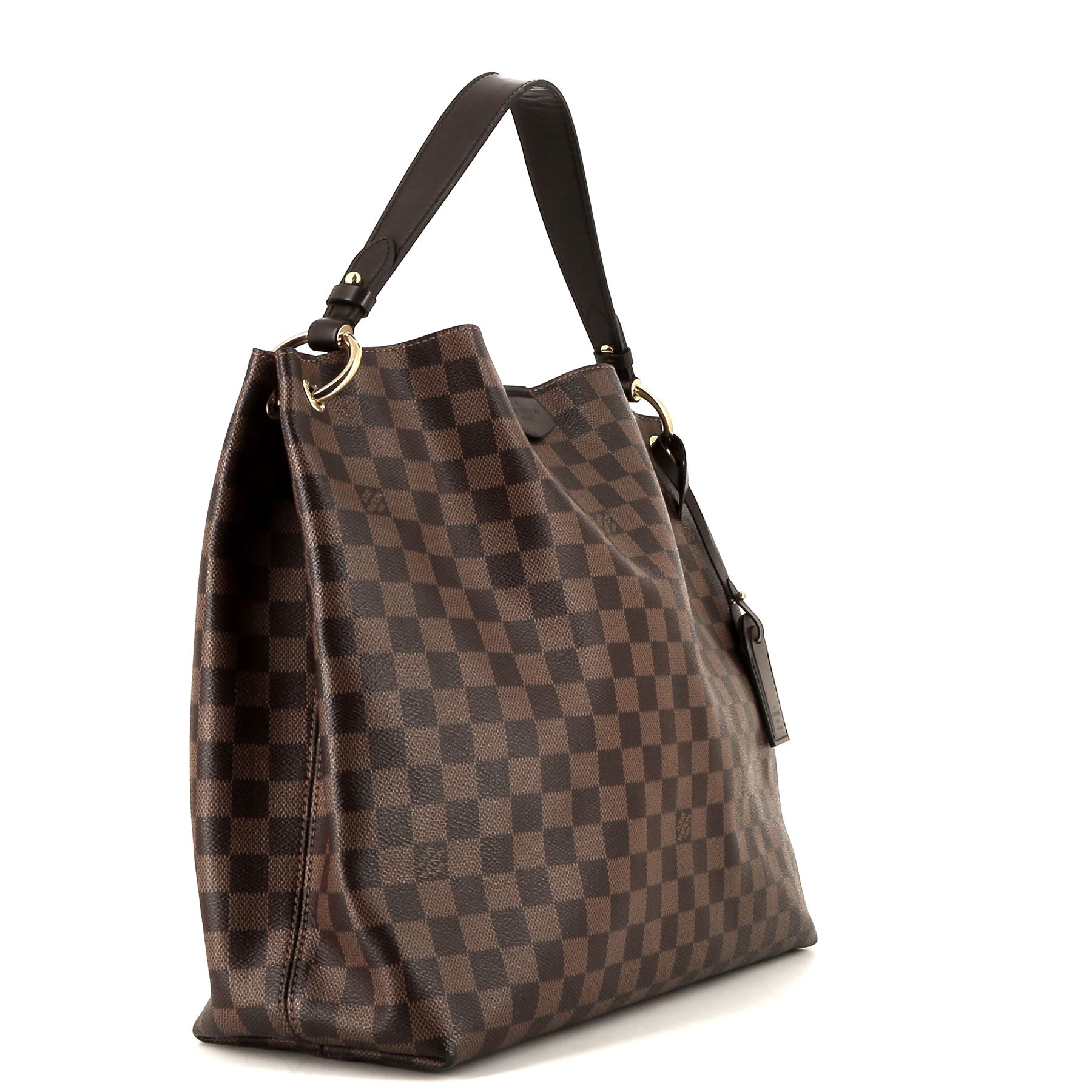Louis Vuitton  Graceful handbag  in ebene damier canvas  and brown leather