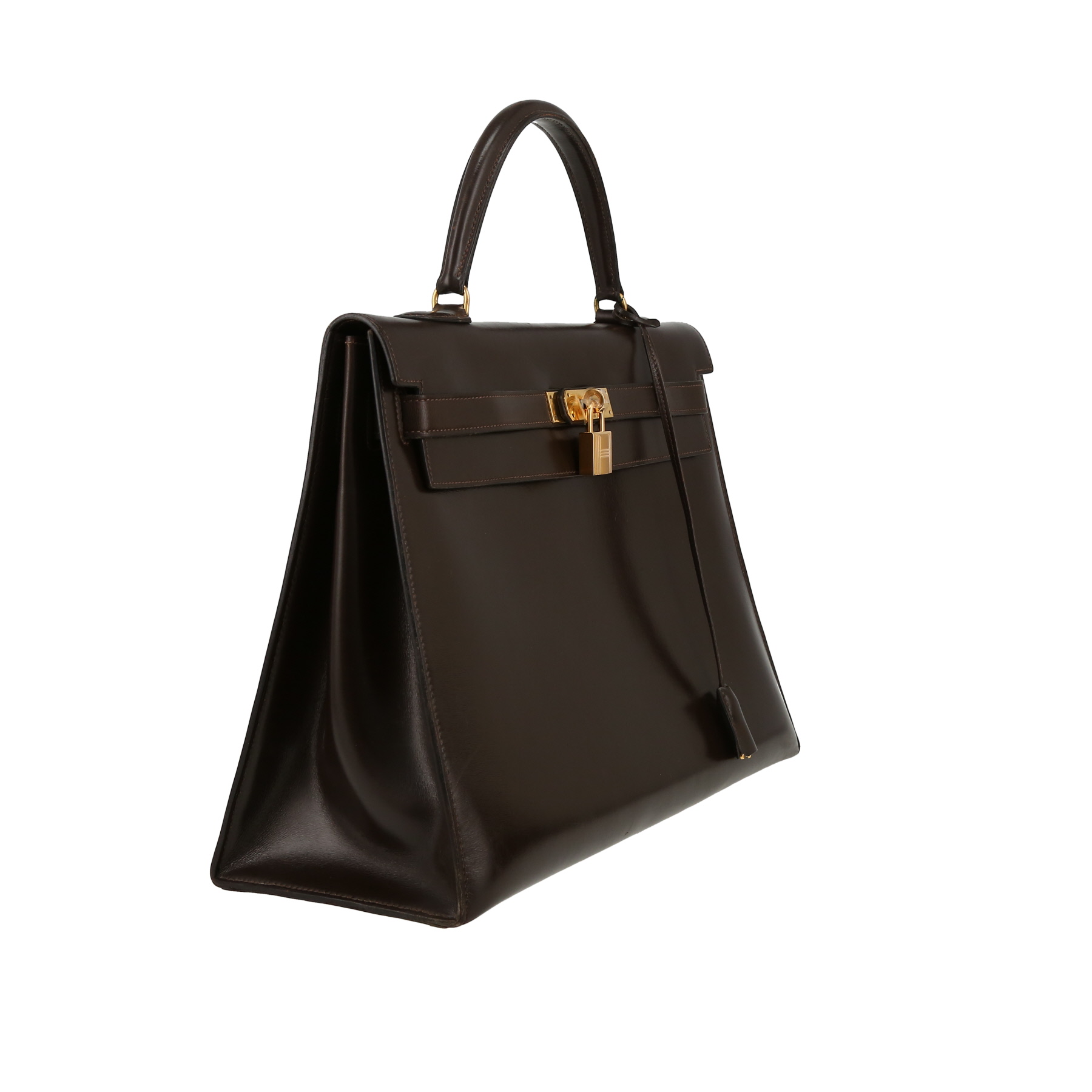 Hermès  Kelly 35 cm handbag  in brown box leather