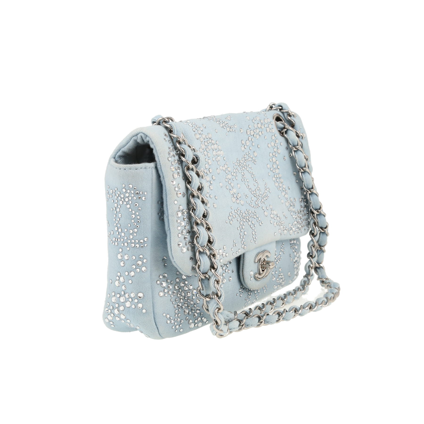 Bolso de mano Chanel  Timeless Classic en lona Bleu Pale