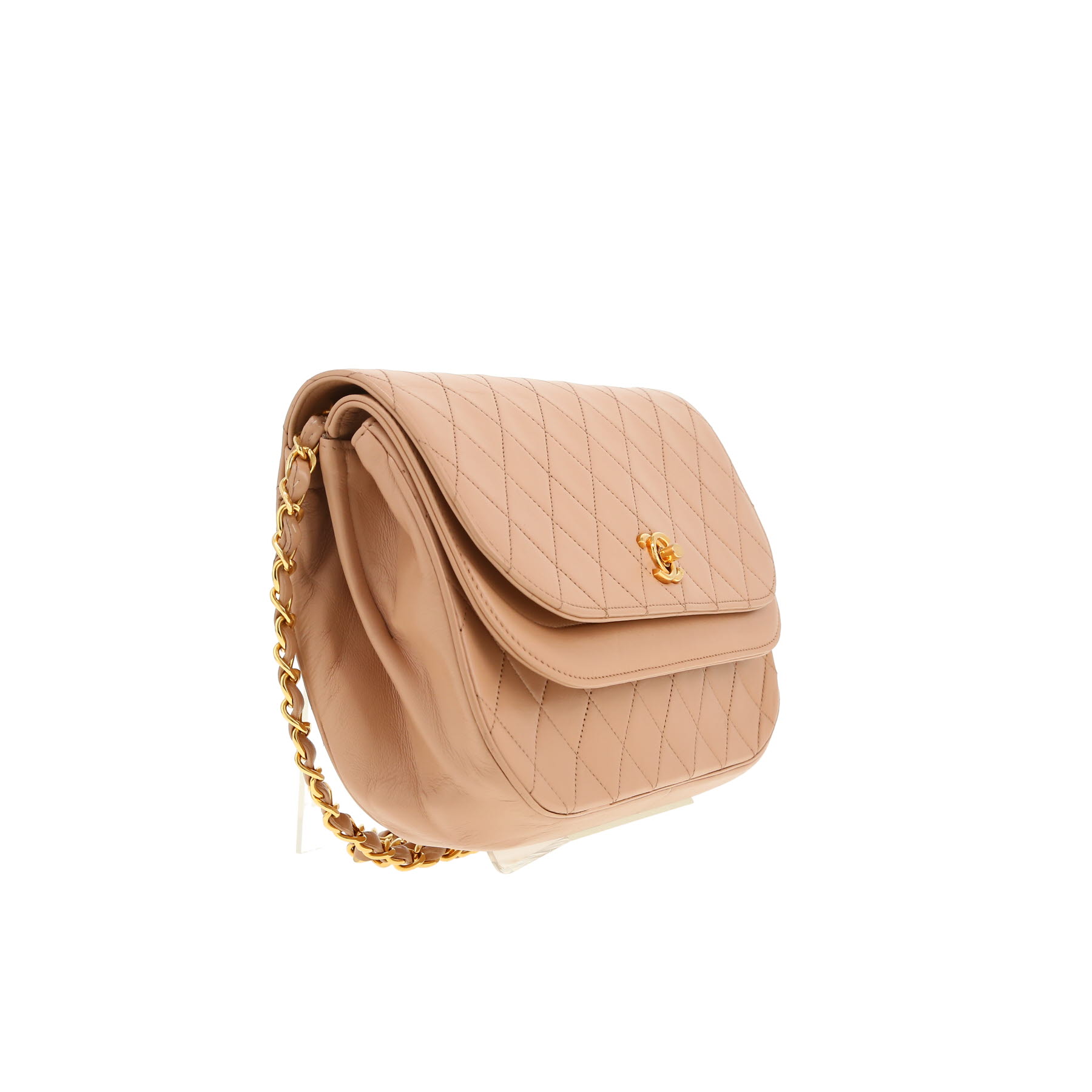 Chanel Vintage handbag in beige quilted leather