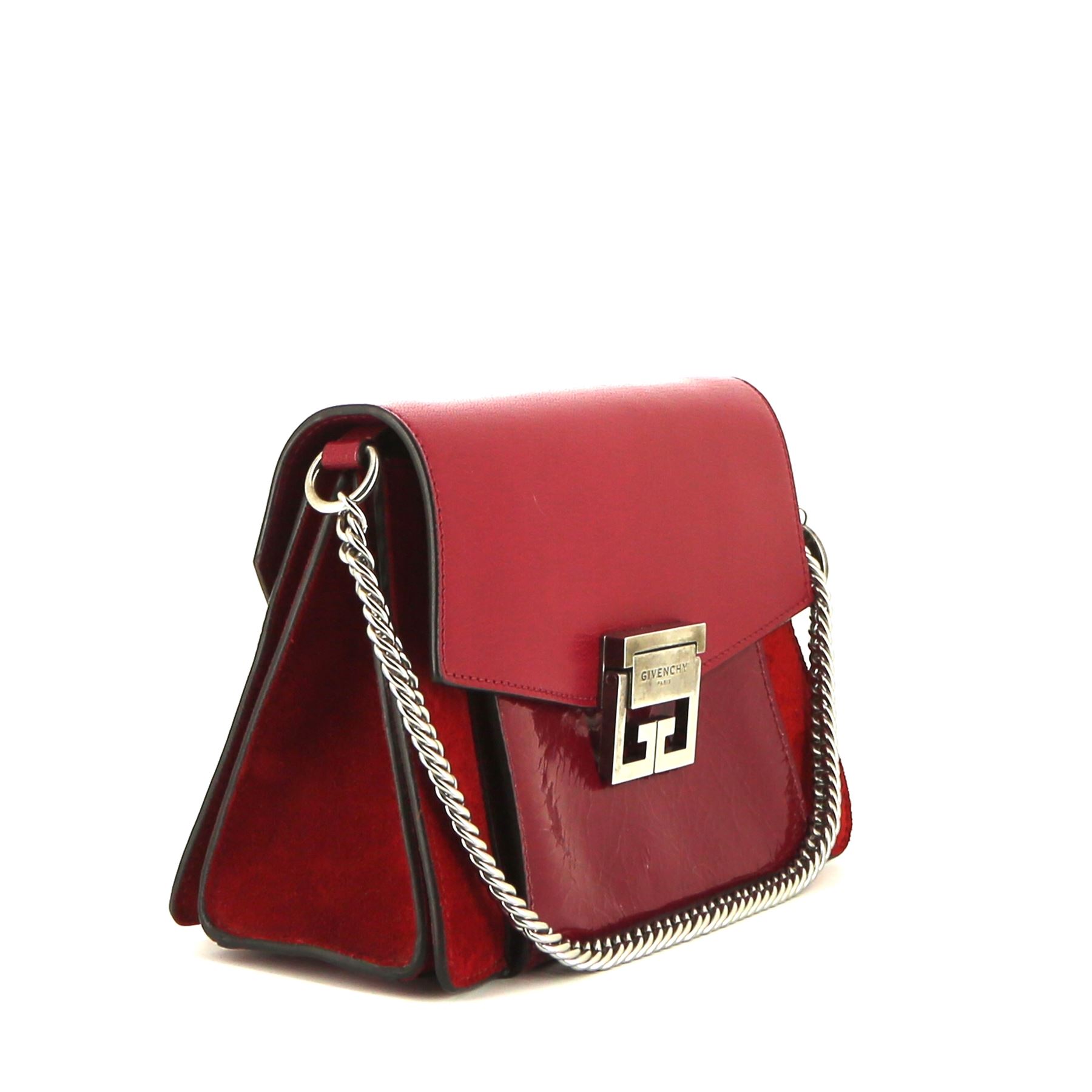 Givenchy GV3 handbag in raspberry pink leather and raspberry pink suede