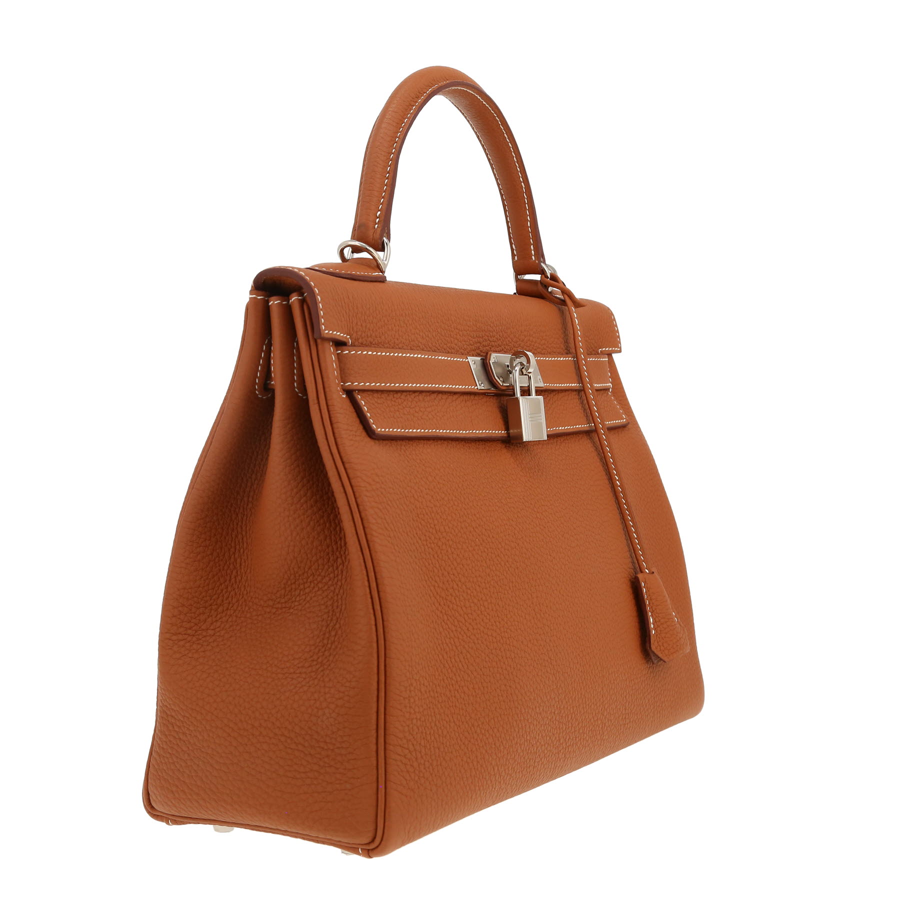 Hermes Kelly 32 cm handbag in gold togo leather