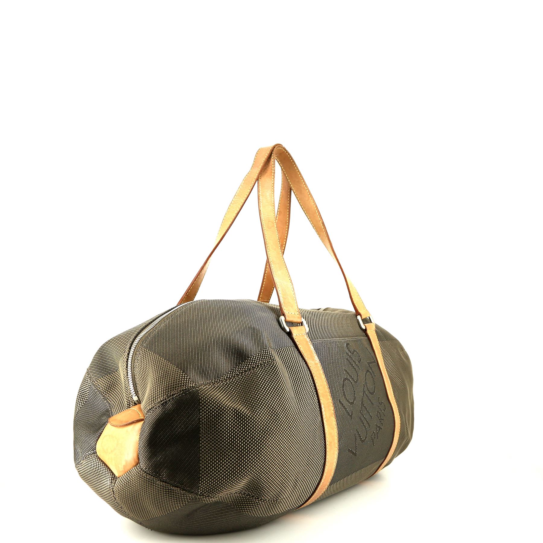 Sac de voyage Louis Vuitton Geant Attaquant en toile grise et cuir naturel
