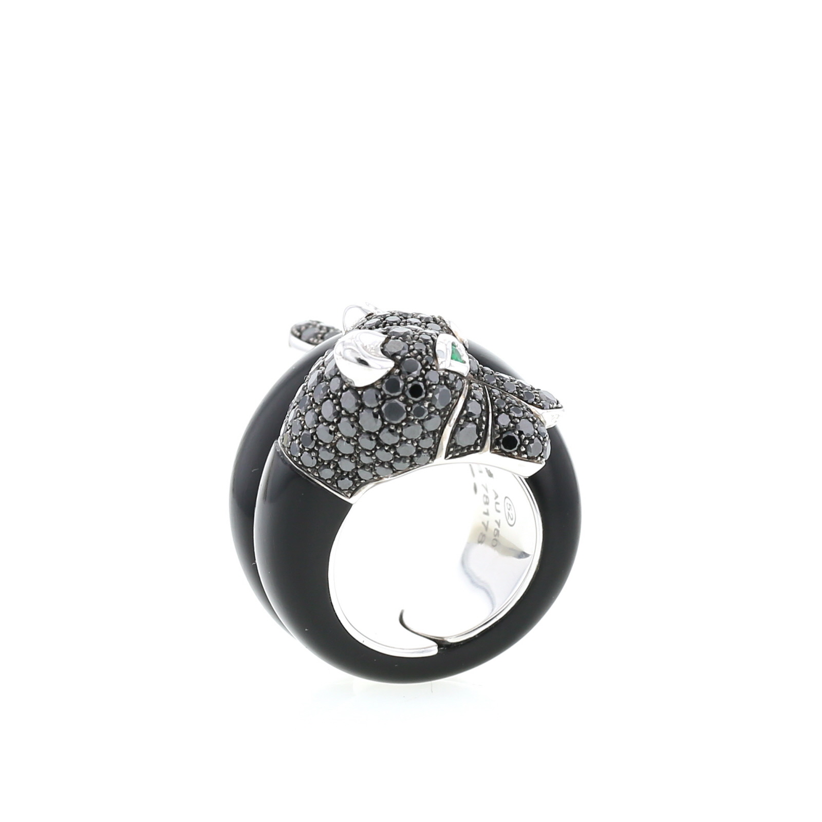 Anello De Grisogono in oro bianco,  jais e diamanti neri