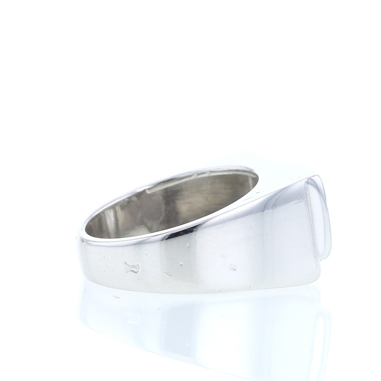Anello con sigillo  Vintage  in platino e diamanti