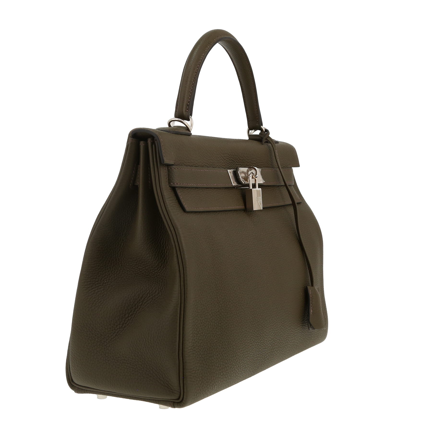 Hermes Kelly 32 cm handbag in Vert de Gris togo leather