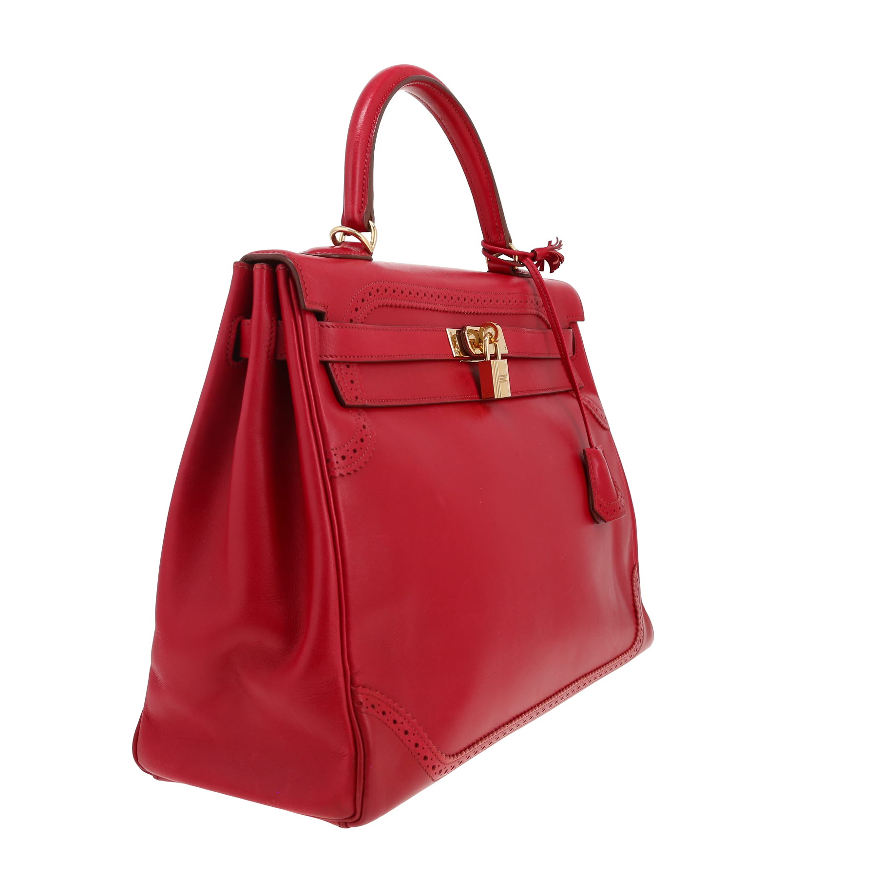Hermès  Kelly Ghillies handbag  in raspberry pink box leather
