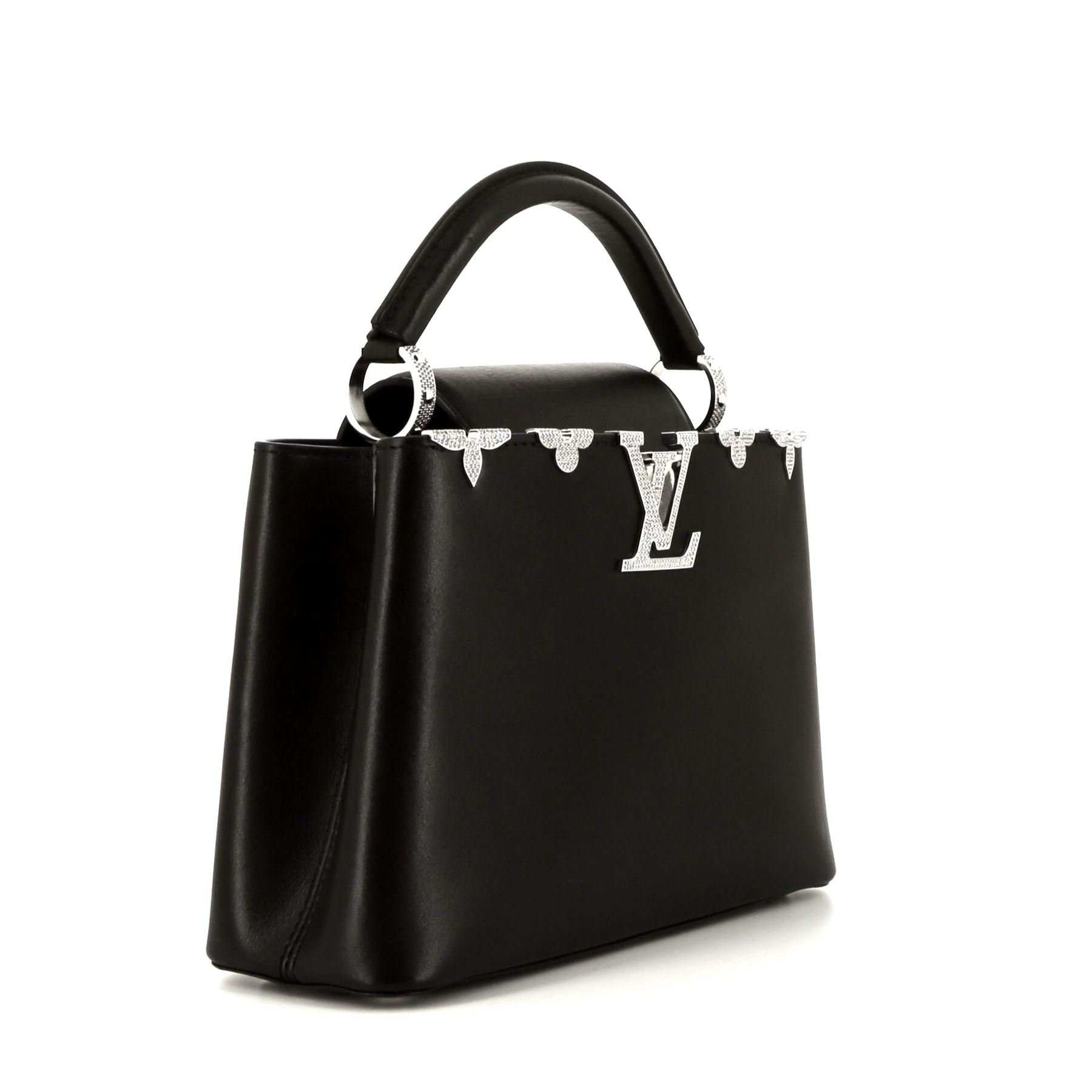 Sac à main Louis Vuitton Capucines BB en cuir noir