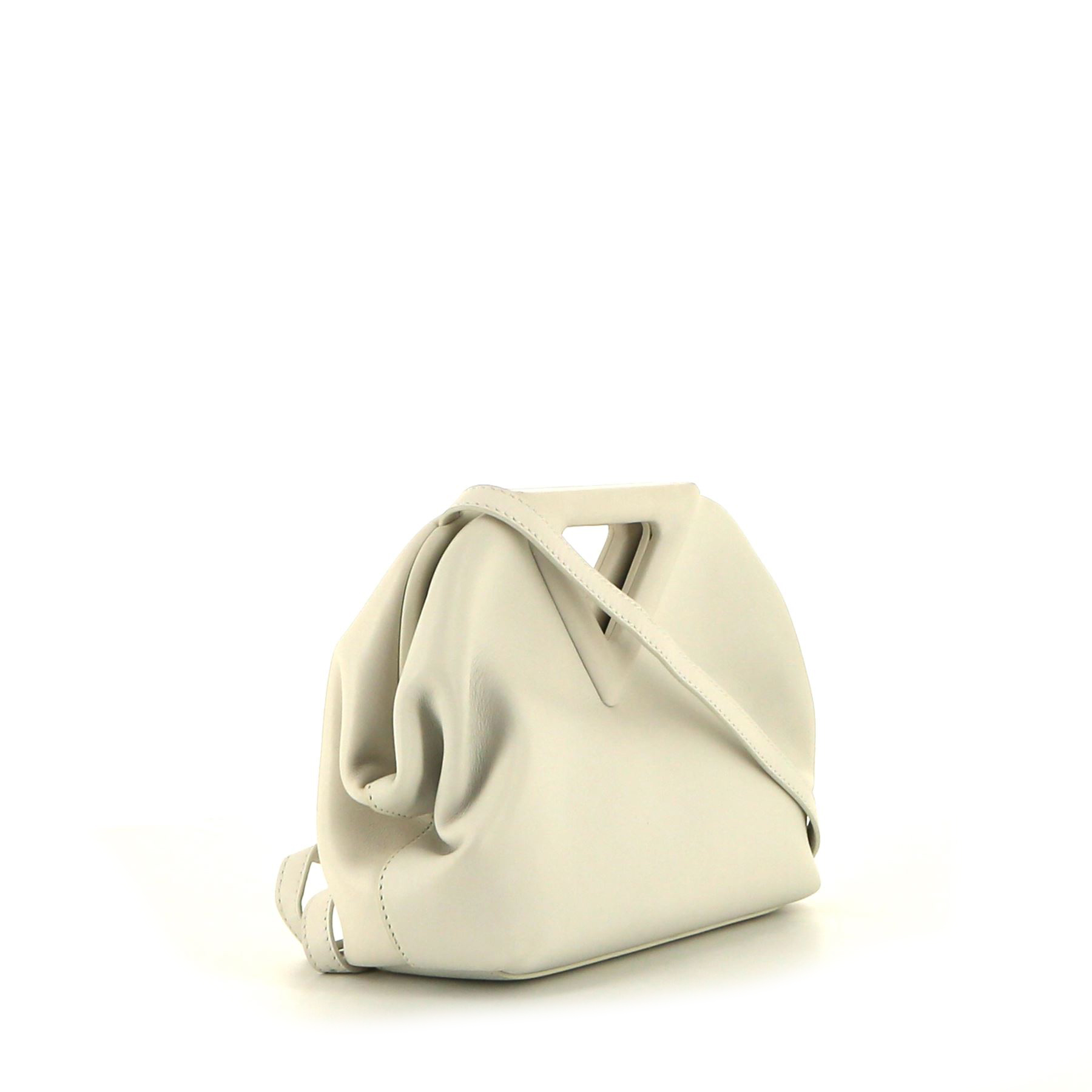 Borsa a tracolla Bottega Veneta Point in pelle bianca