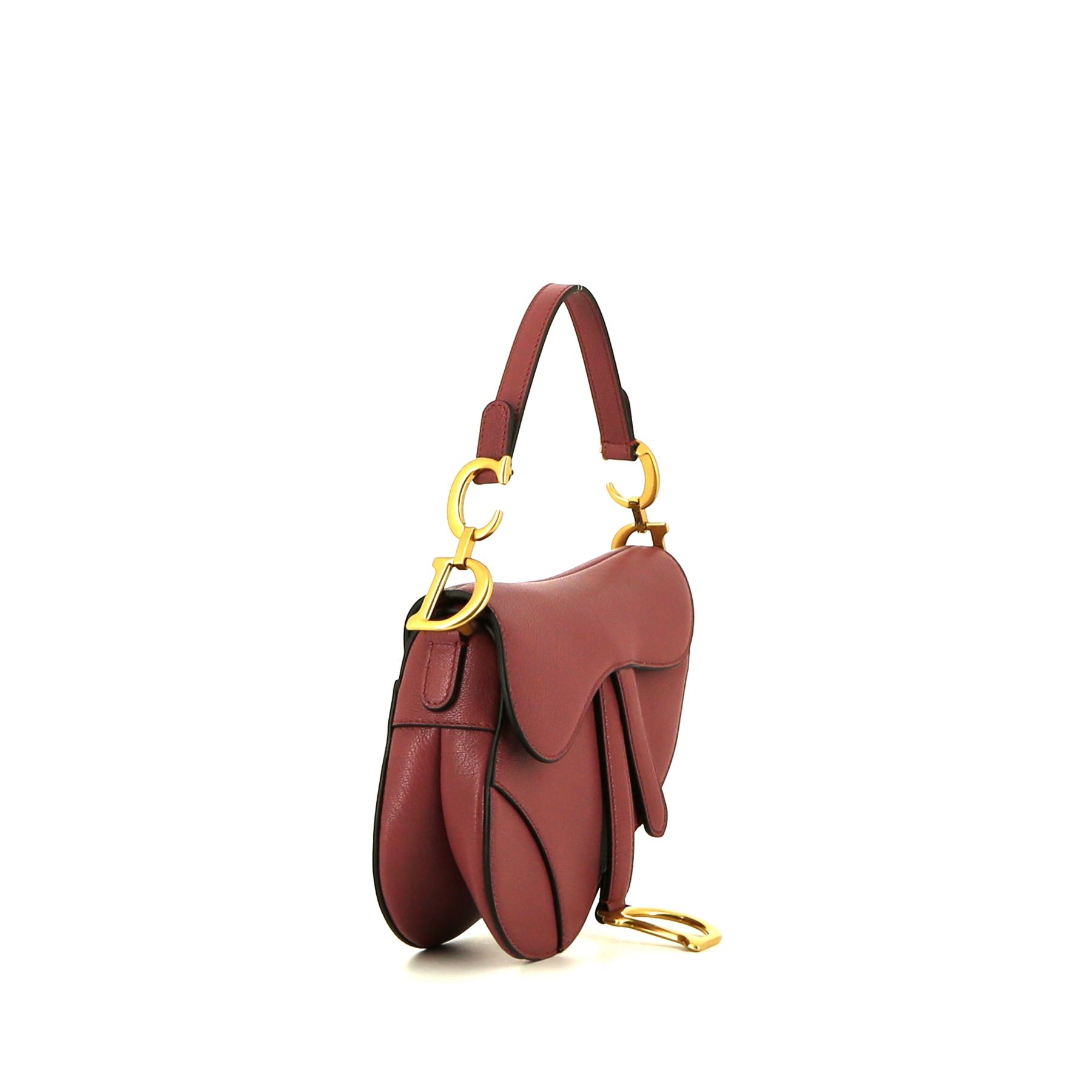 Dior  Saddle mini  handbag  in pink grained leather