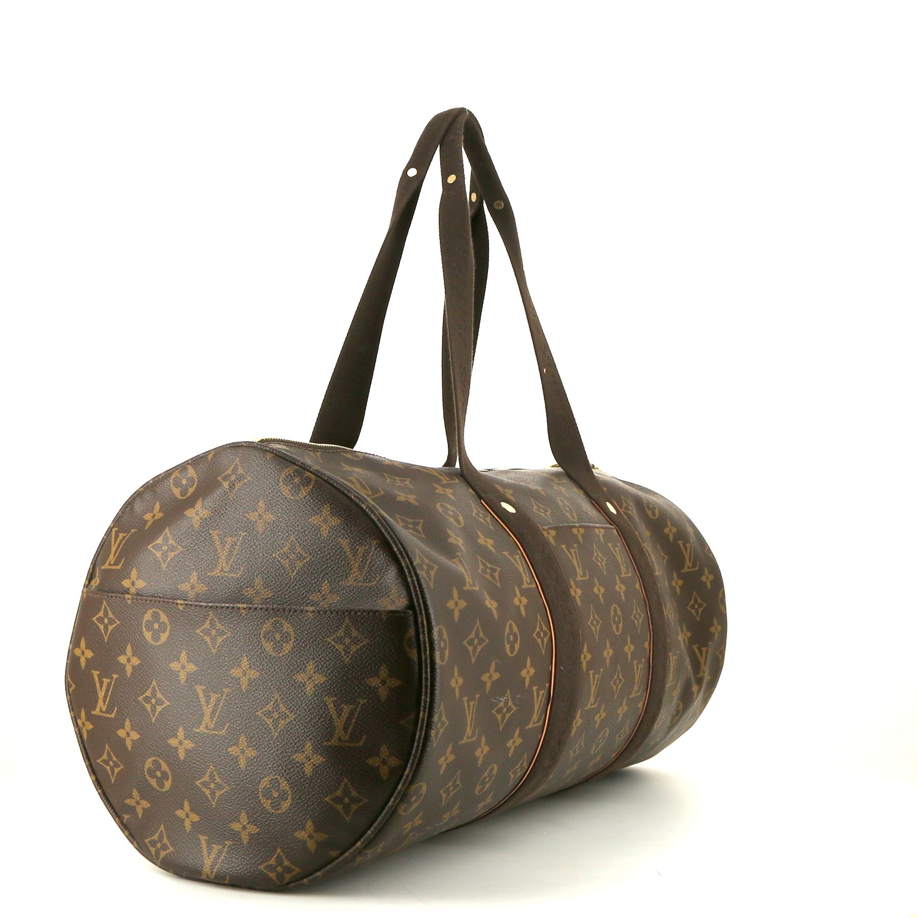 Borsa weekend Louis Vuitton  Beaubourg in tela monogram cerata marrone e tessuto marrone