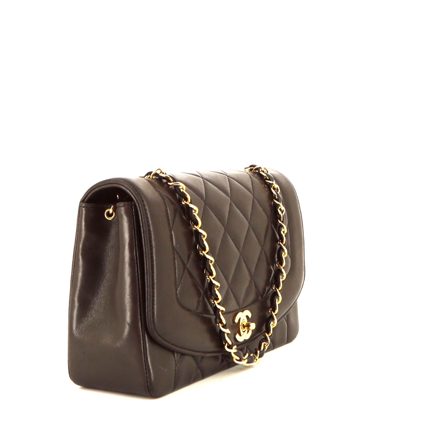 Borsa a tracolla Chanel  Diana in pelle trapuntata marrone