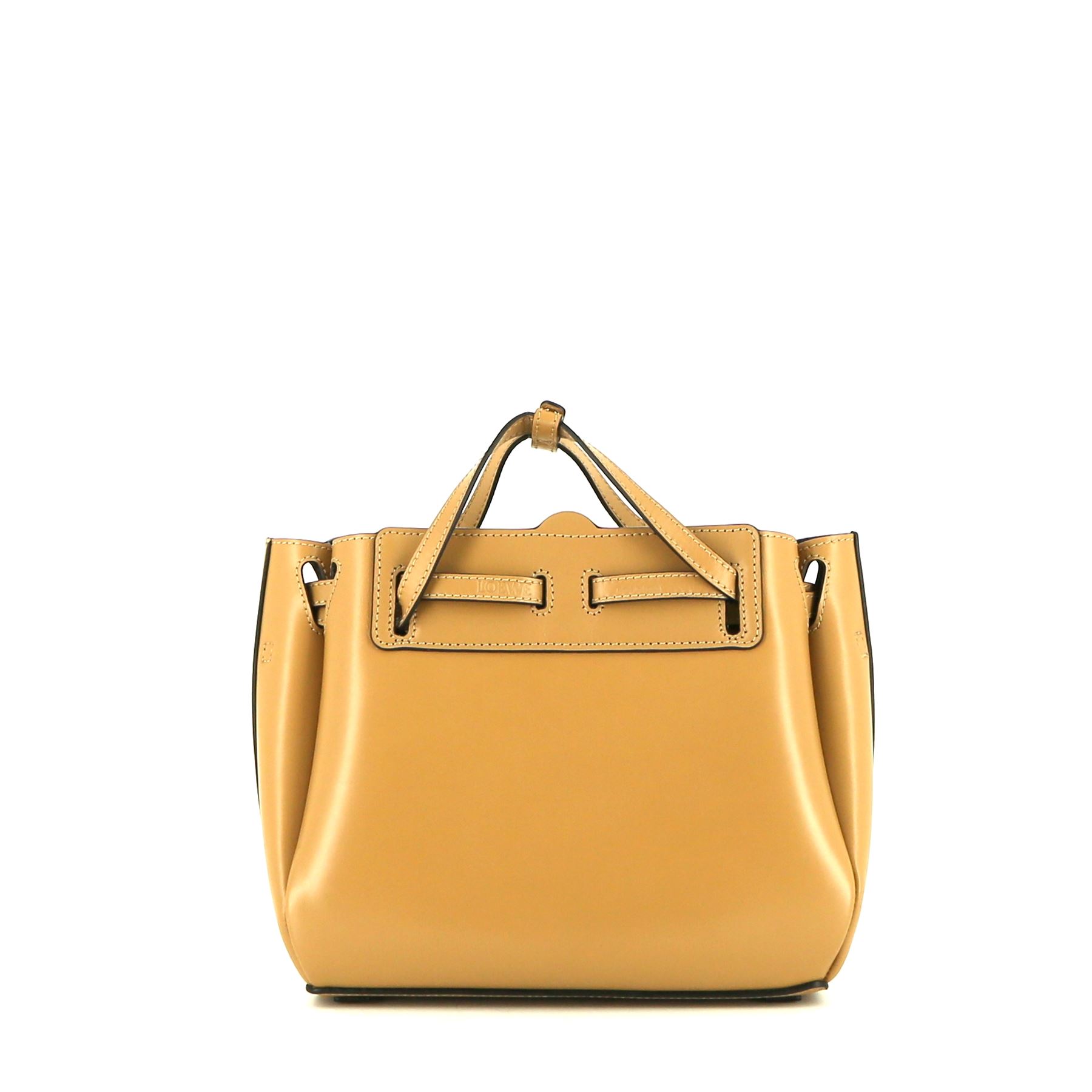 Lazo Mini Handbag In Beige Smooth Leather