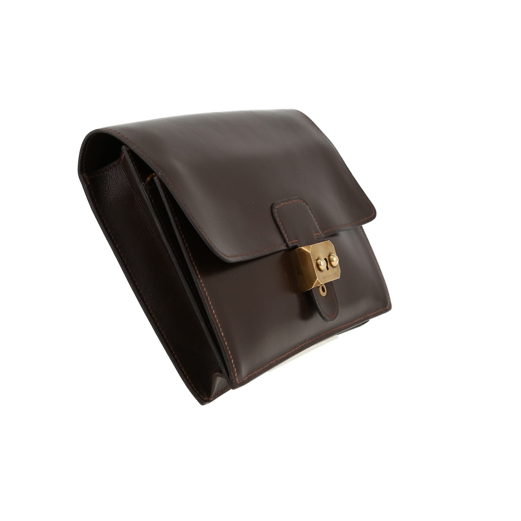 Hermès  Jet pouch  in brown box leather