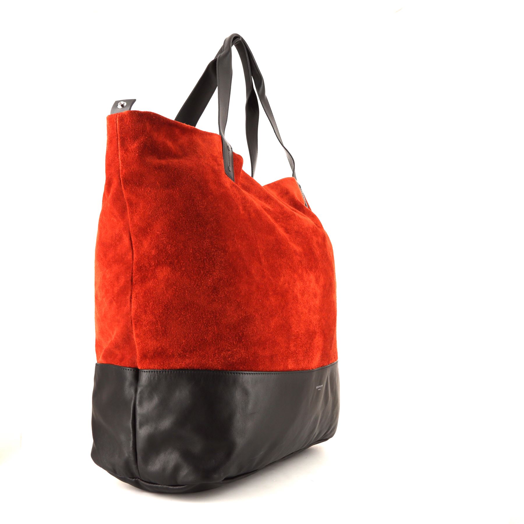 Givenchy shopping bag in black leather and red suede
