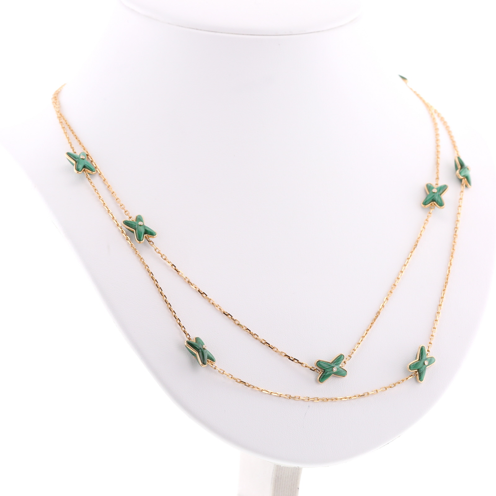 Collana lunga Chaumet Jeux de Liens in oro rosa, malaquita e diamanti