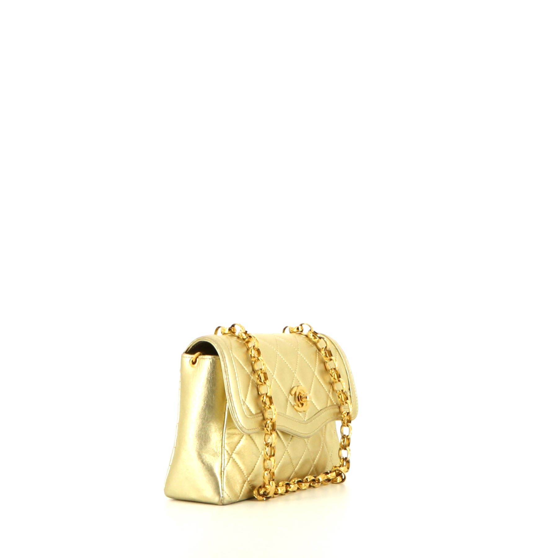 Chanel Vintage handbag in gold quilted leather