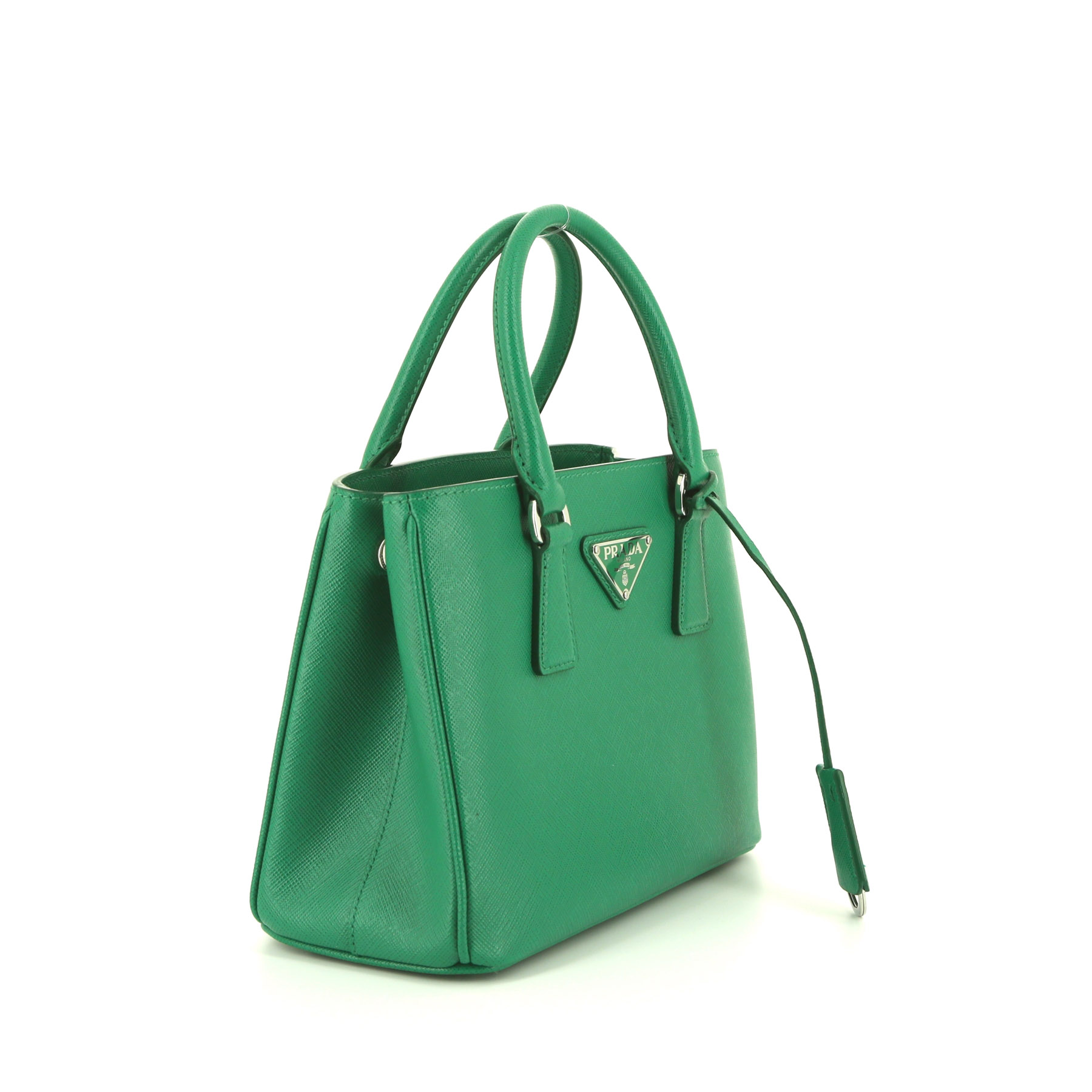 Bolso de mano Prada Galleria en cuero saffiano verde