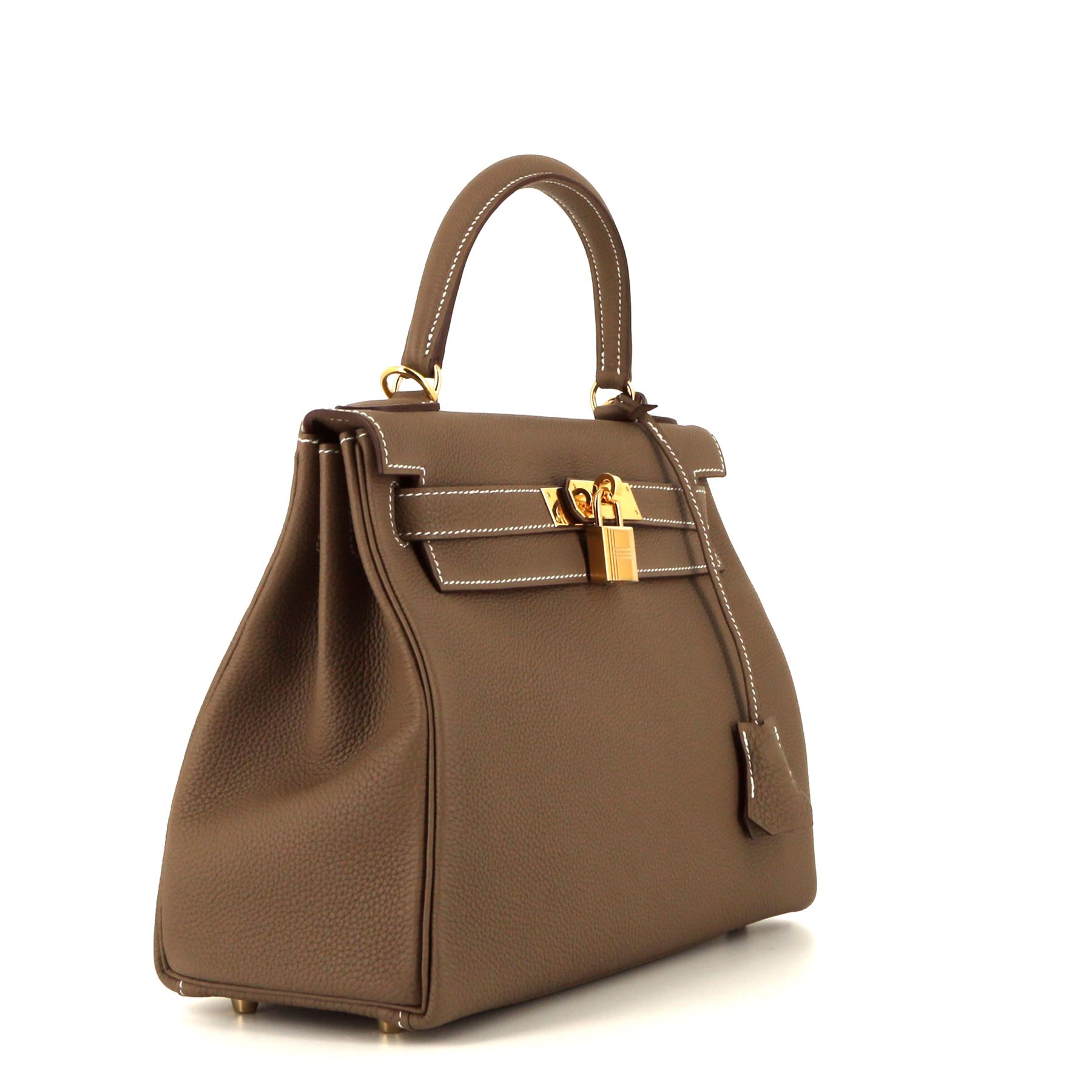 Borsa Hermès  Kelly 28 cm in pelle togo etoupe