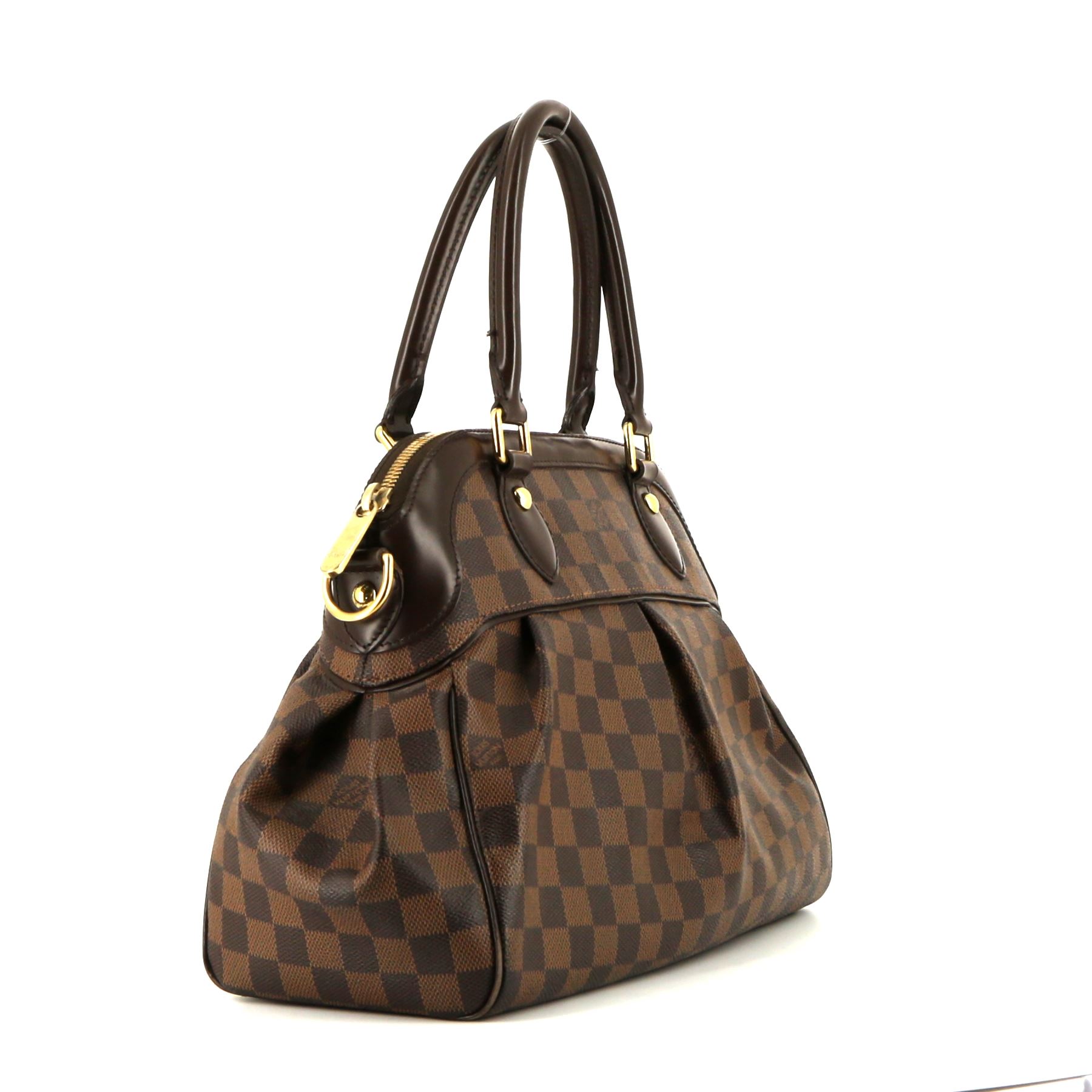 Louis Vuitton  Trevi handbag  in ebene damier canvas  and brown leather