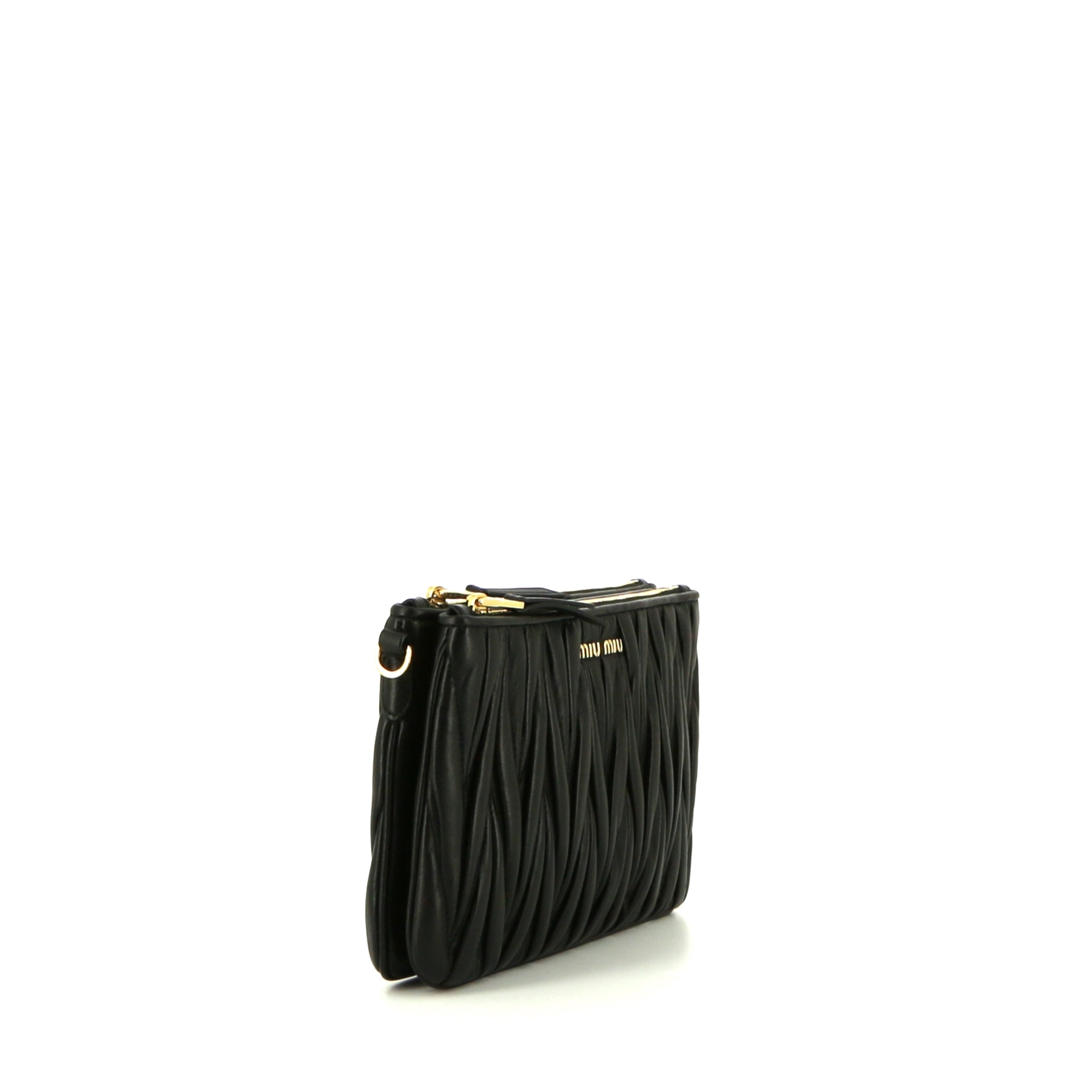 Sac bandoulière Miu Miu Nappa en cuir matelassé noir
