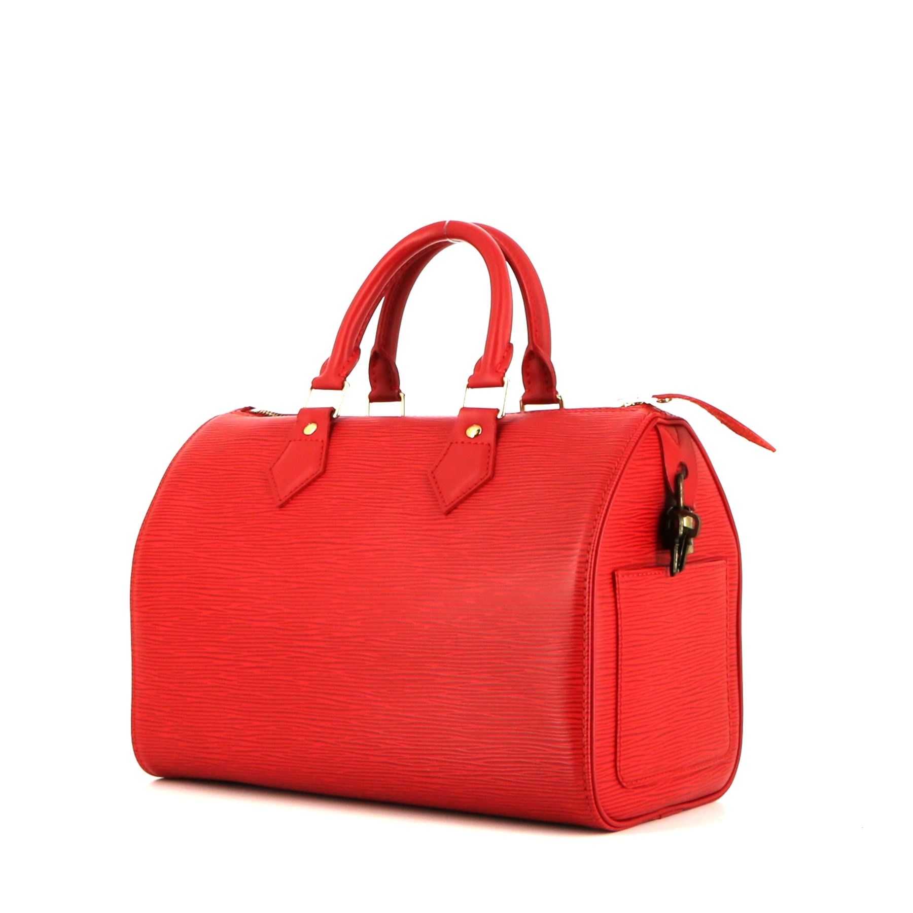 Sac à main Louis Vuitton Speedy 25 en cuir épi rouge
