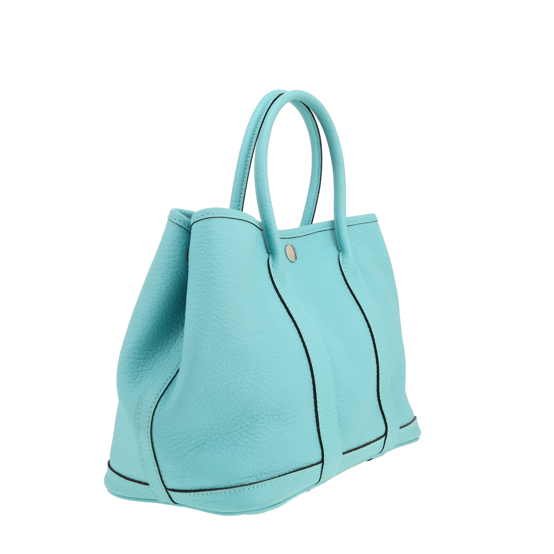Hermès Garden Party shopping bag in Bleu Atoll leather taurillon clémence