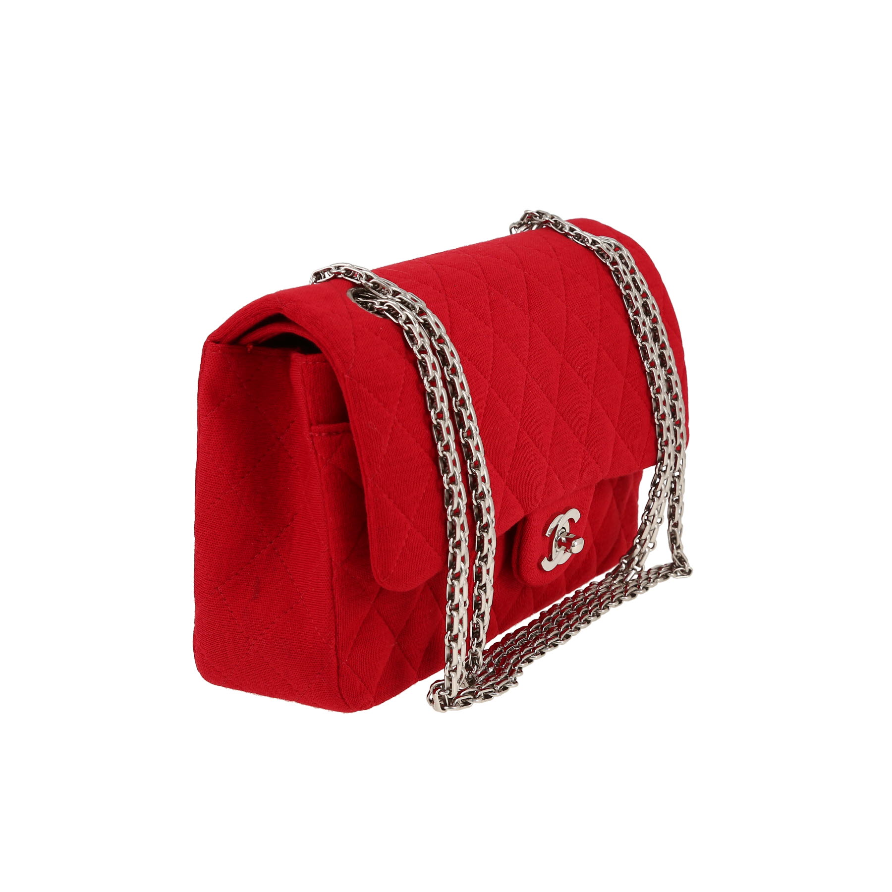 Chanel  Timeless Classic handbag  in red Vif quilted canvas