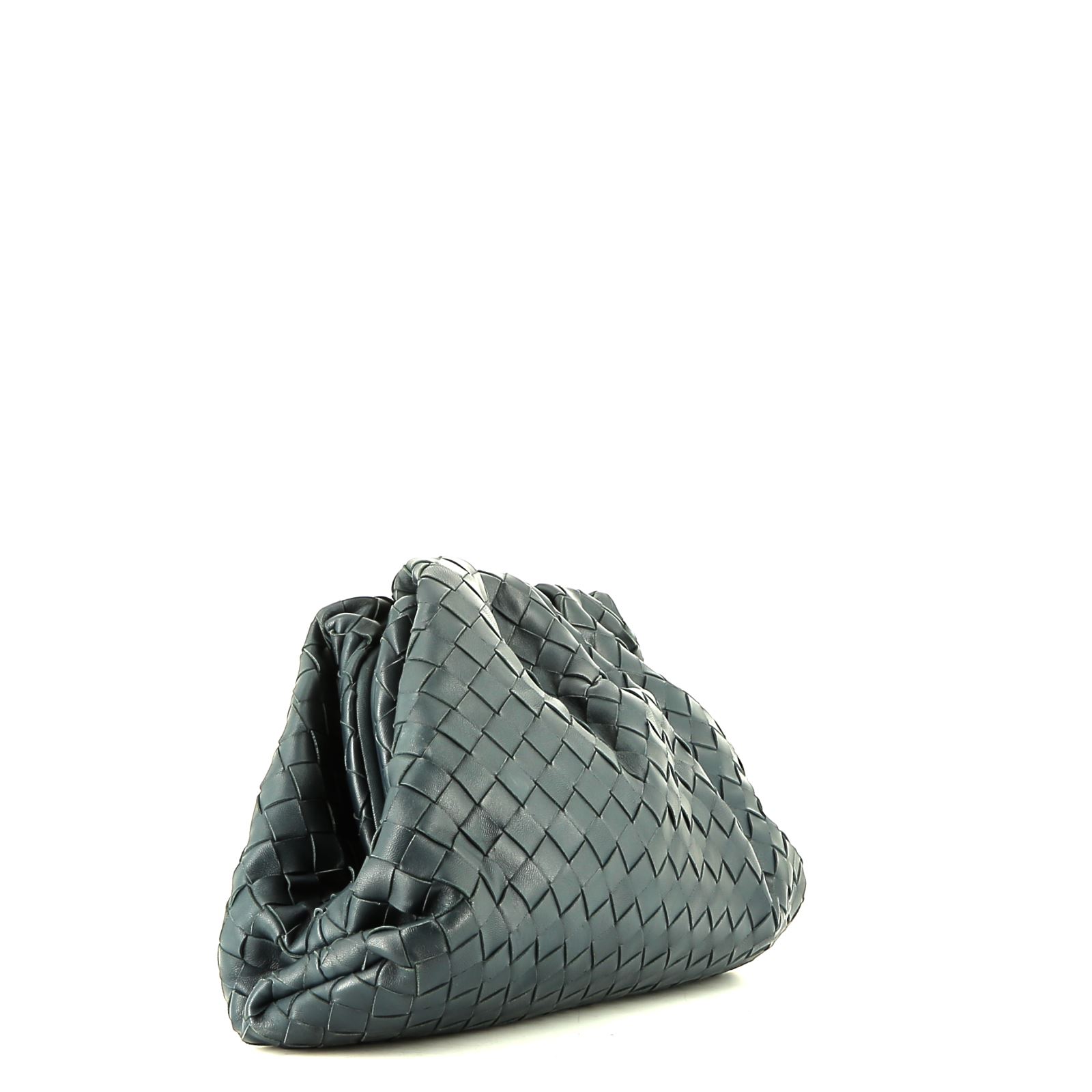 Bottega Veneta  The Pouch handbag/clutch  in blue intrecciato leather