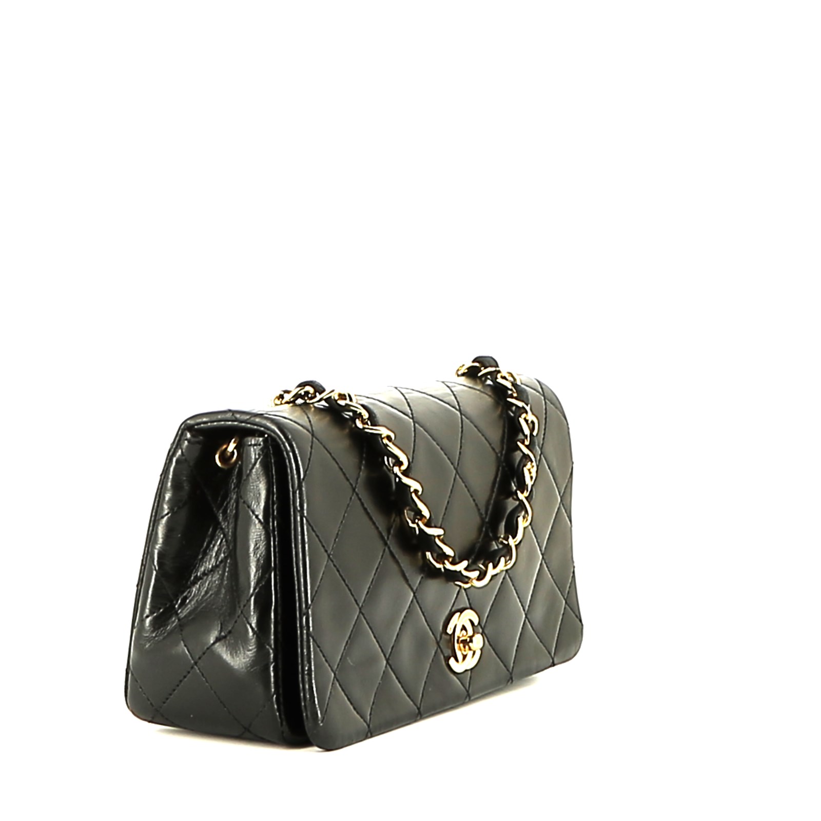 Chanel Mademoiselle shoulder bag in black quilted leather