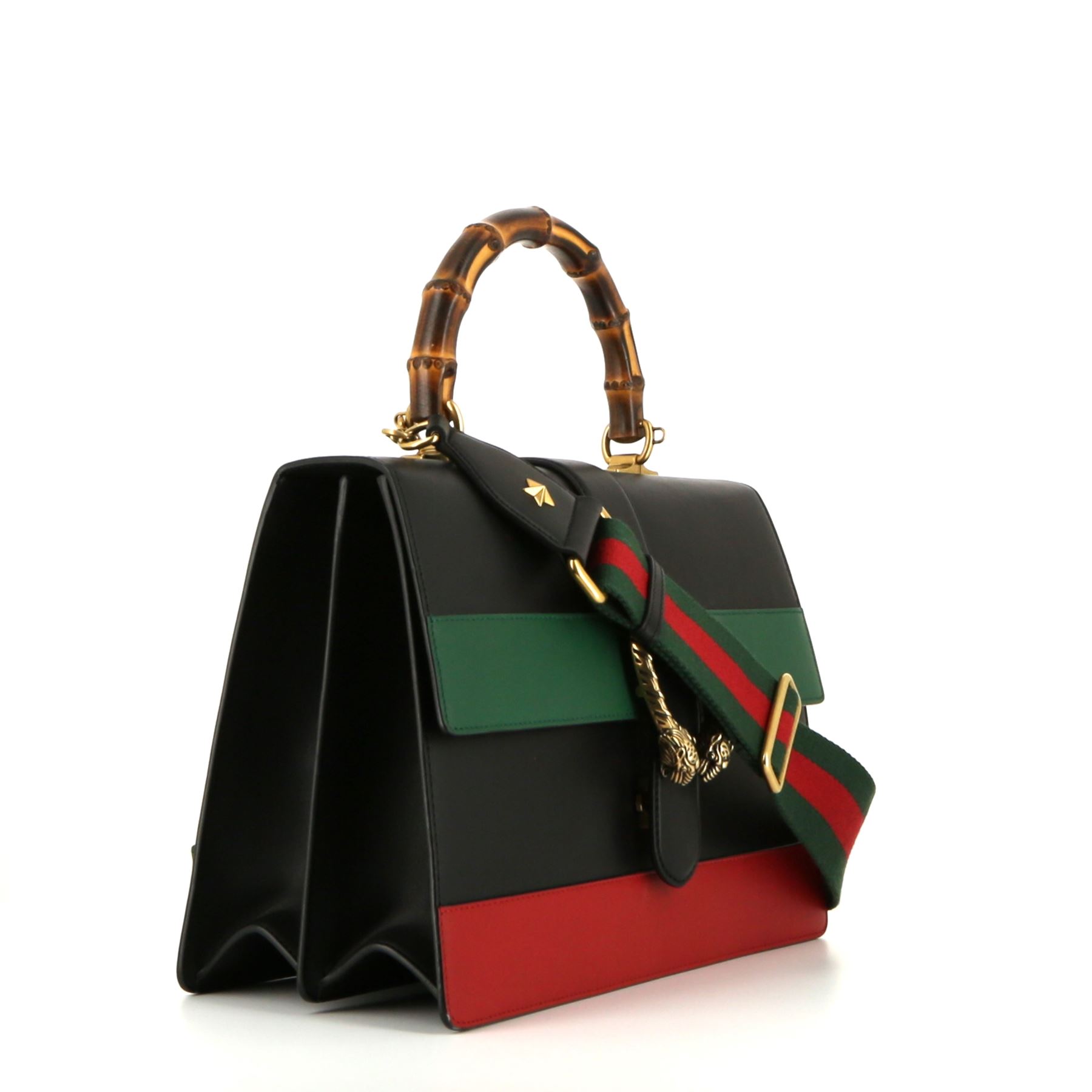 Gucci Dionysus shoulder bag in black, green and red leather