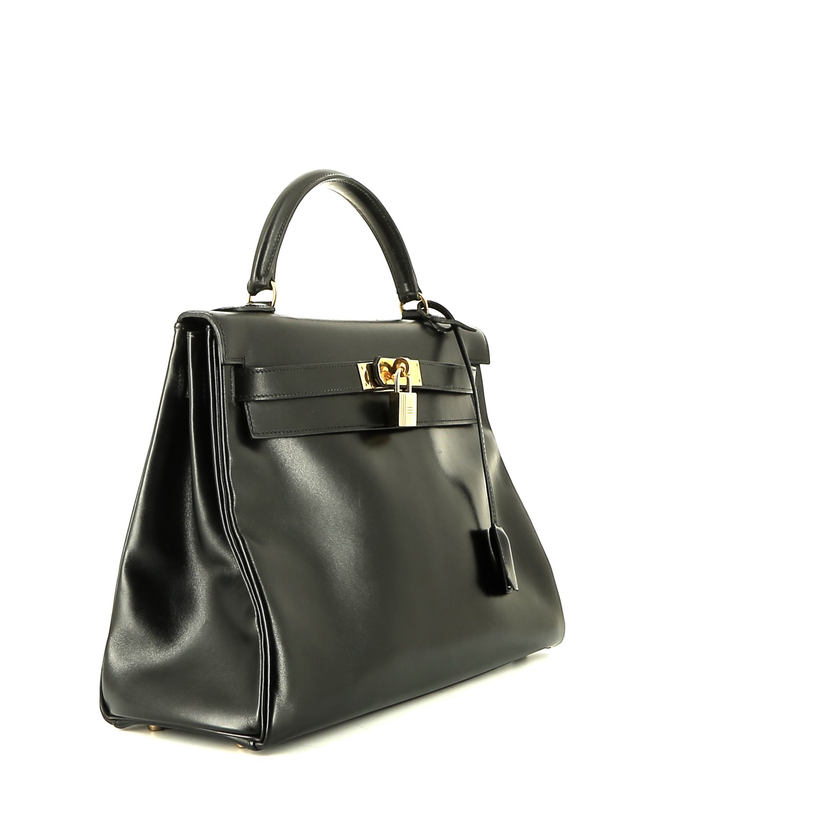 Borsa Hermes Kelly 32 cm in pelle box nera