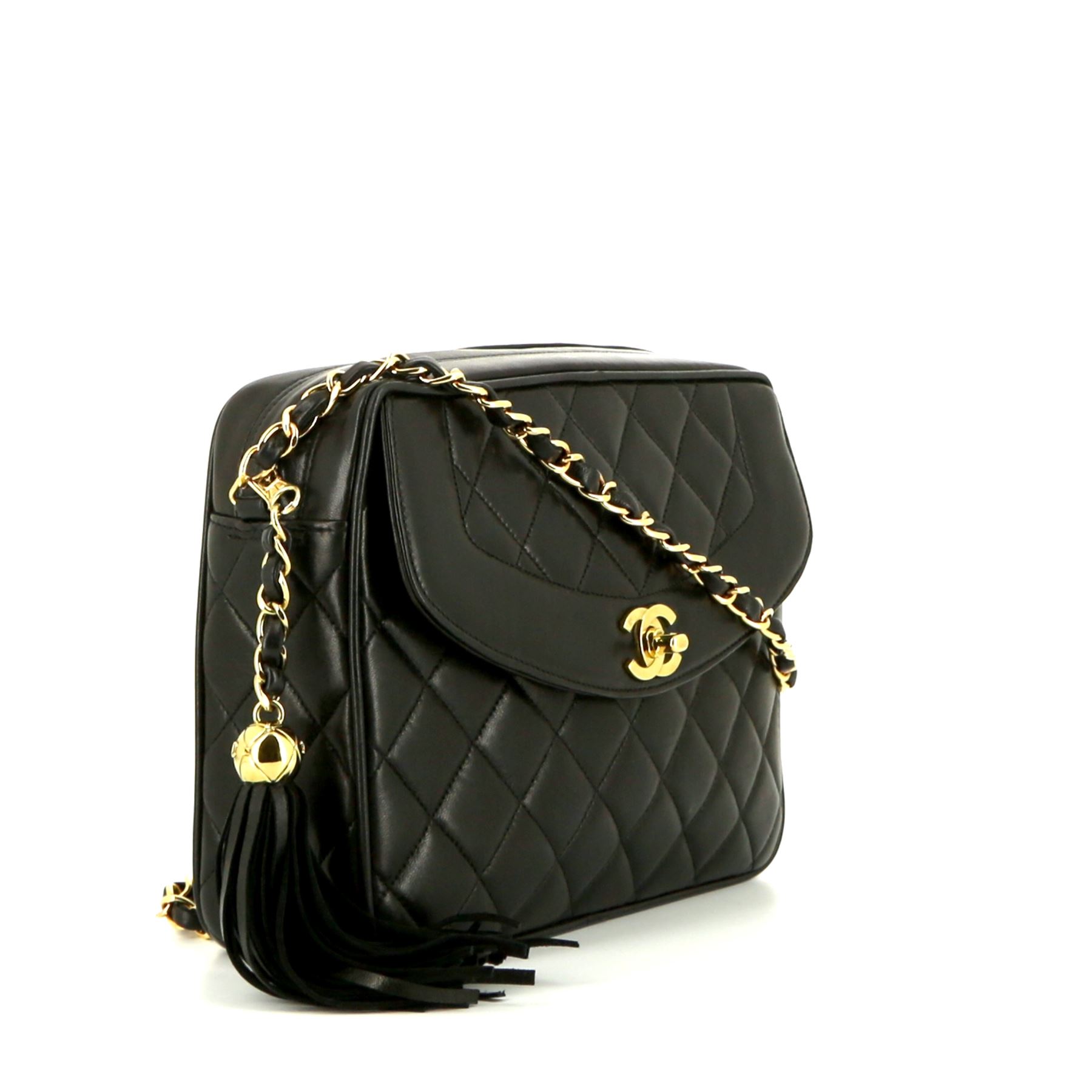 Sac bandoulière Chanel  Diana en cuir matelassé noir