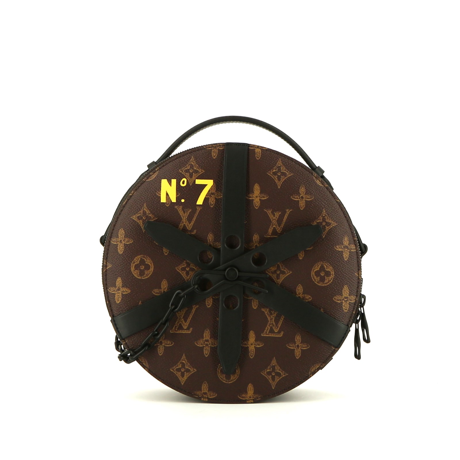 Louis Vuitton Edition Limitée Wheel Box bag  in brown monogram canvas  and black leather - 360
