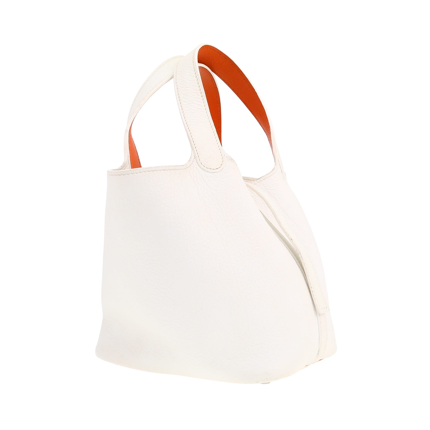 Bolso de mano Hermès  Picotin 18 cm en cuero togo blanco