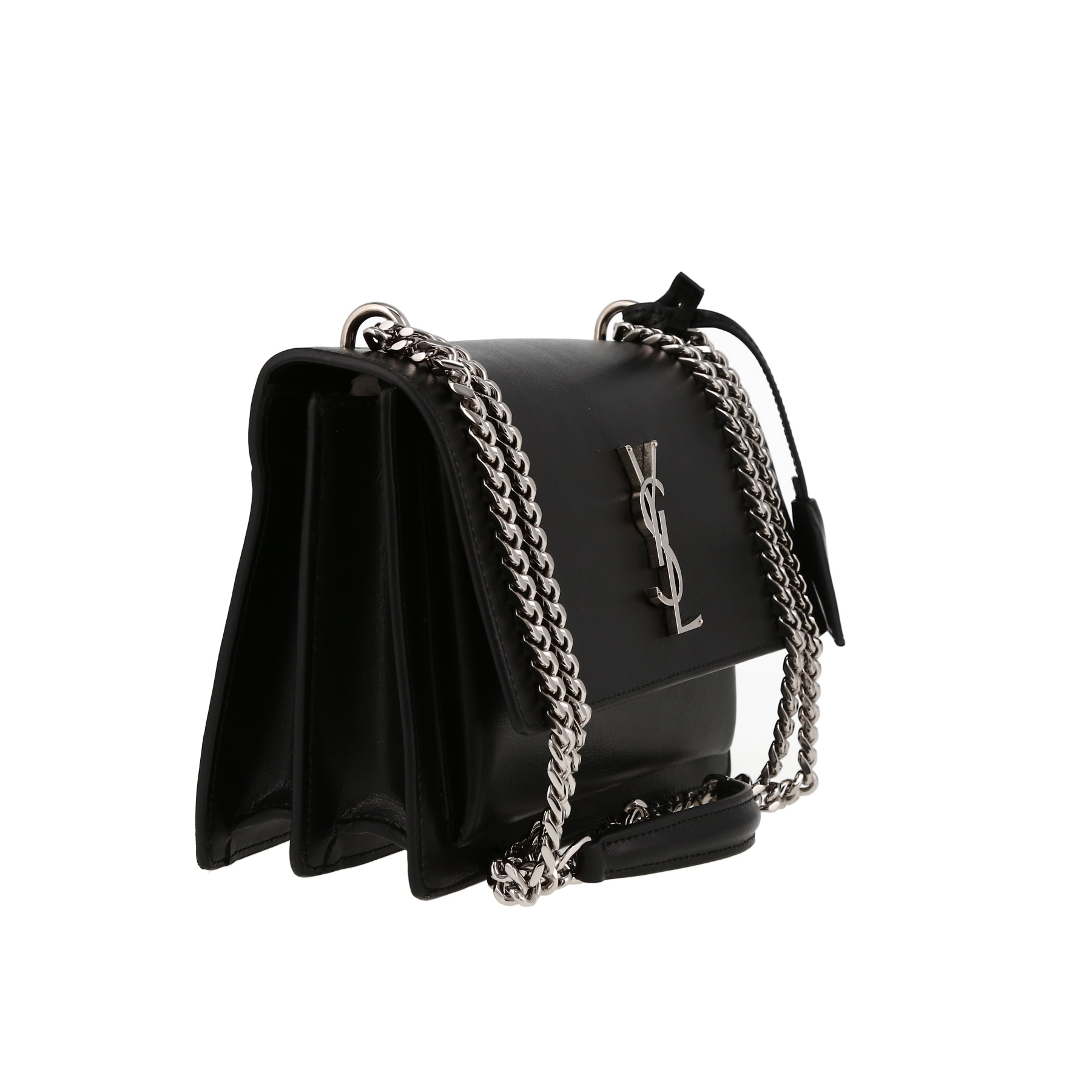 Saint Laurent  Sunset medium model  shoulder bag  in black leather