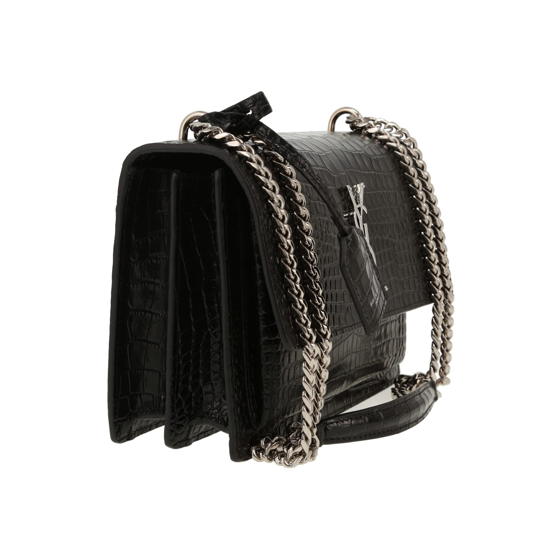 Sac bandoulière Saint Laurent  Sunset en cuir noir