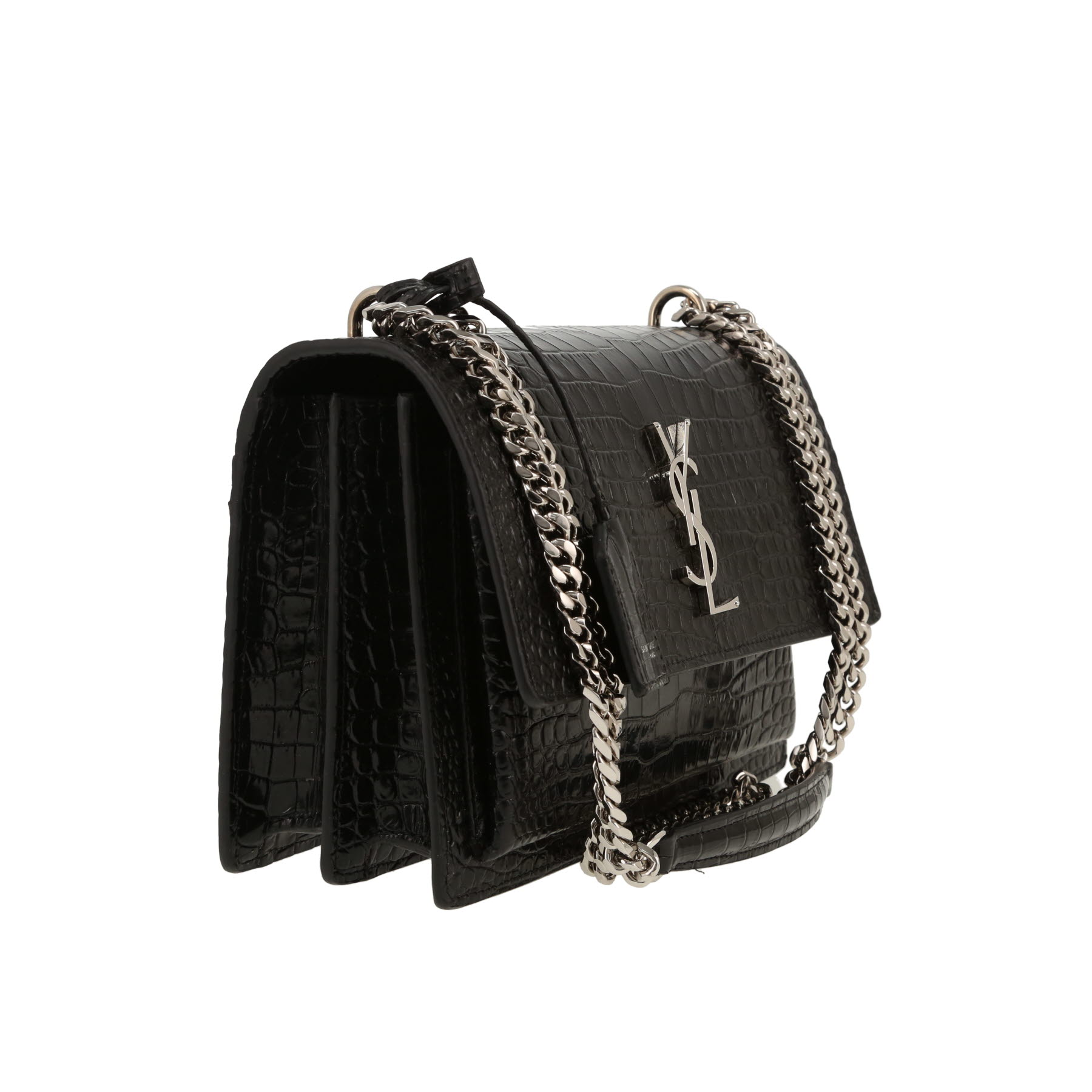 Saint Laurent ‘Sunset’ shoulder bag in black leather