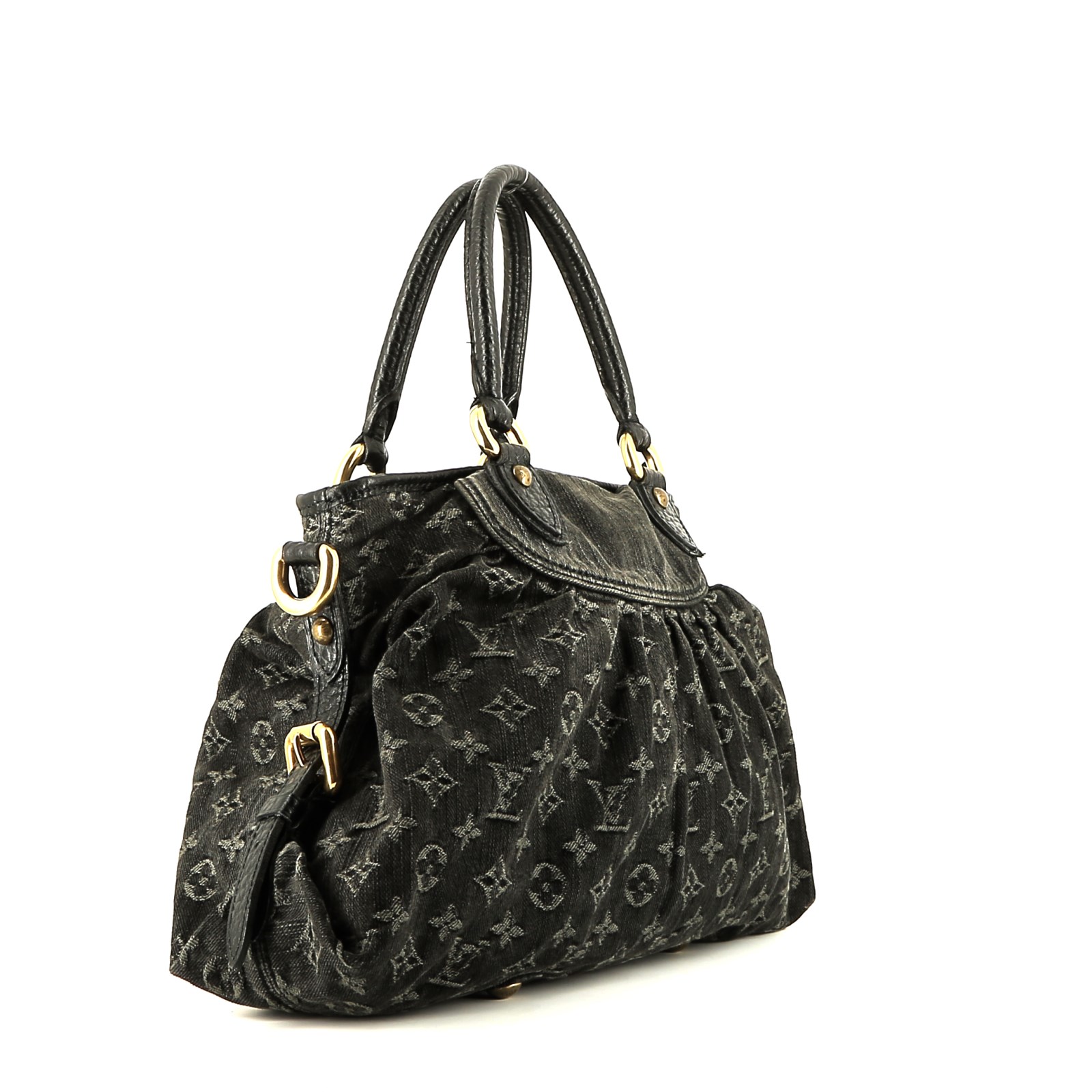Borsa Louis Vuitton  Neo Cabby in tela denim monogram nera e pelle nera