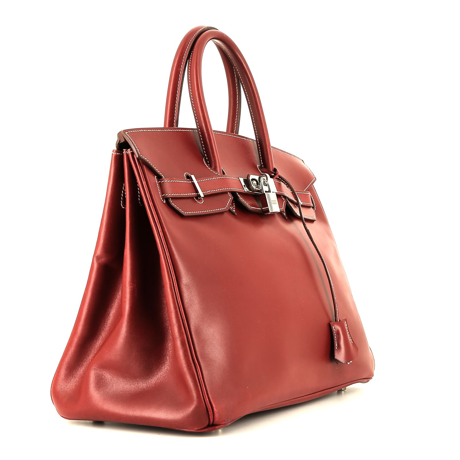 Hermès  Birkin 35 cm handbag  in red H box leather
