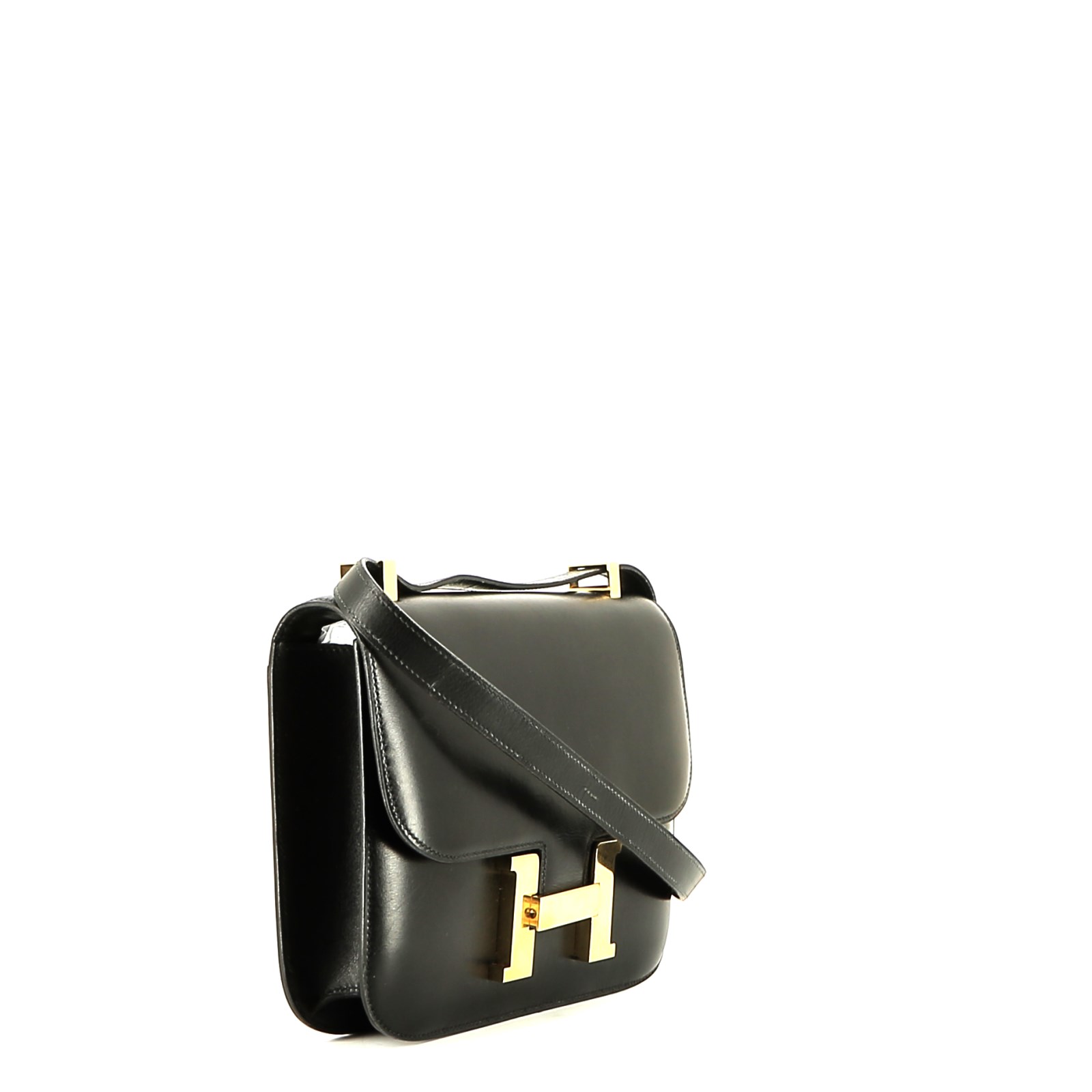 Sac à main Hermès Constance en cuir box noir