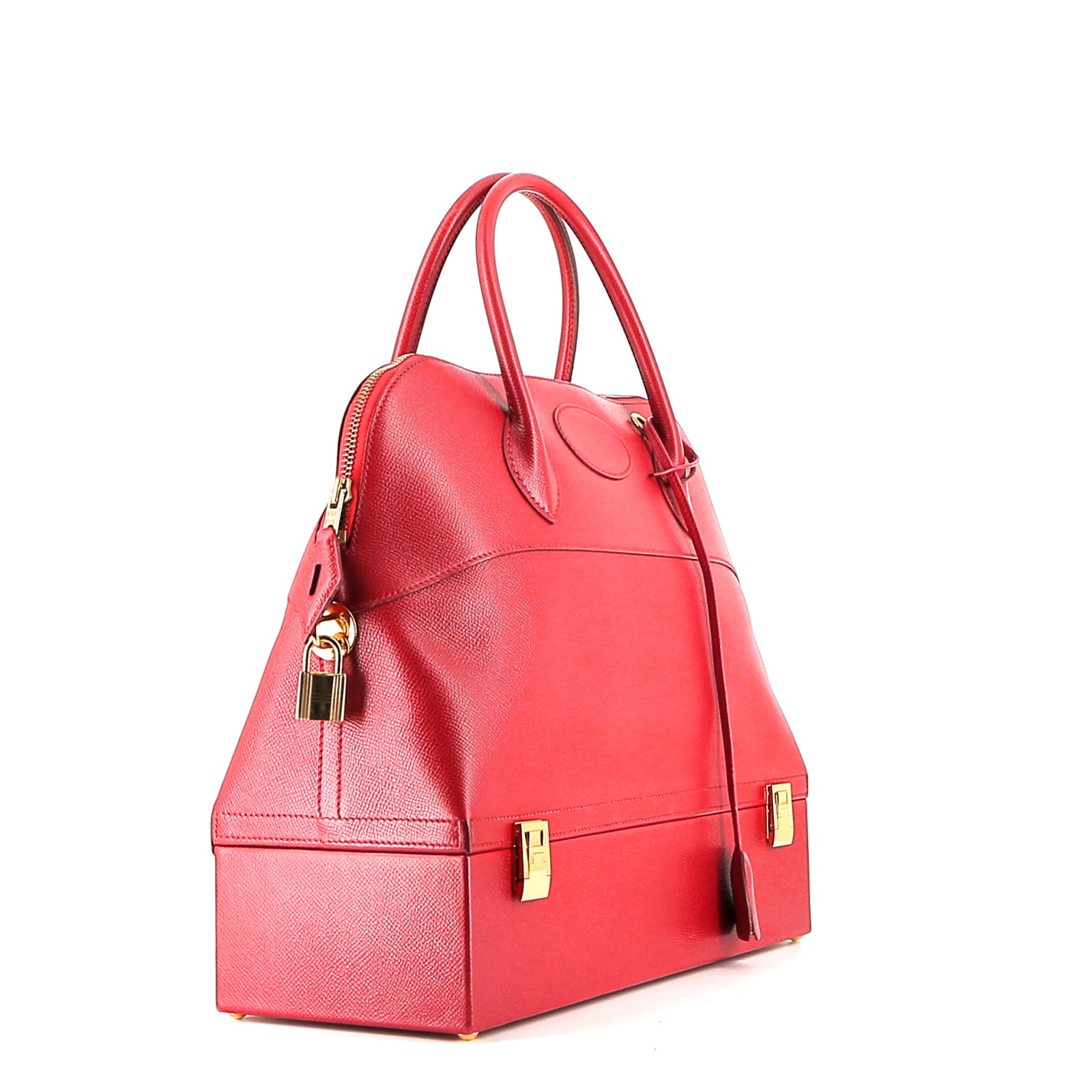 Hermès Macpherson handbag  in red Courchevel leather