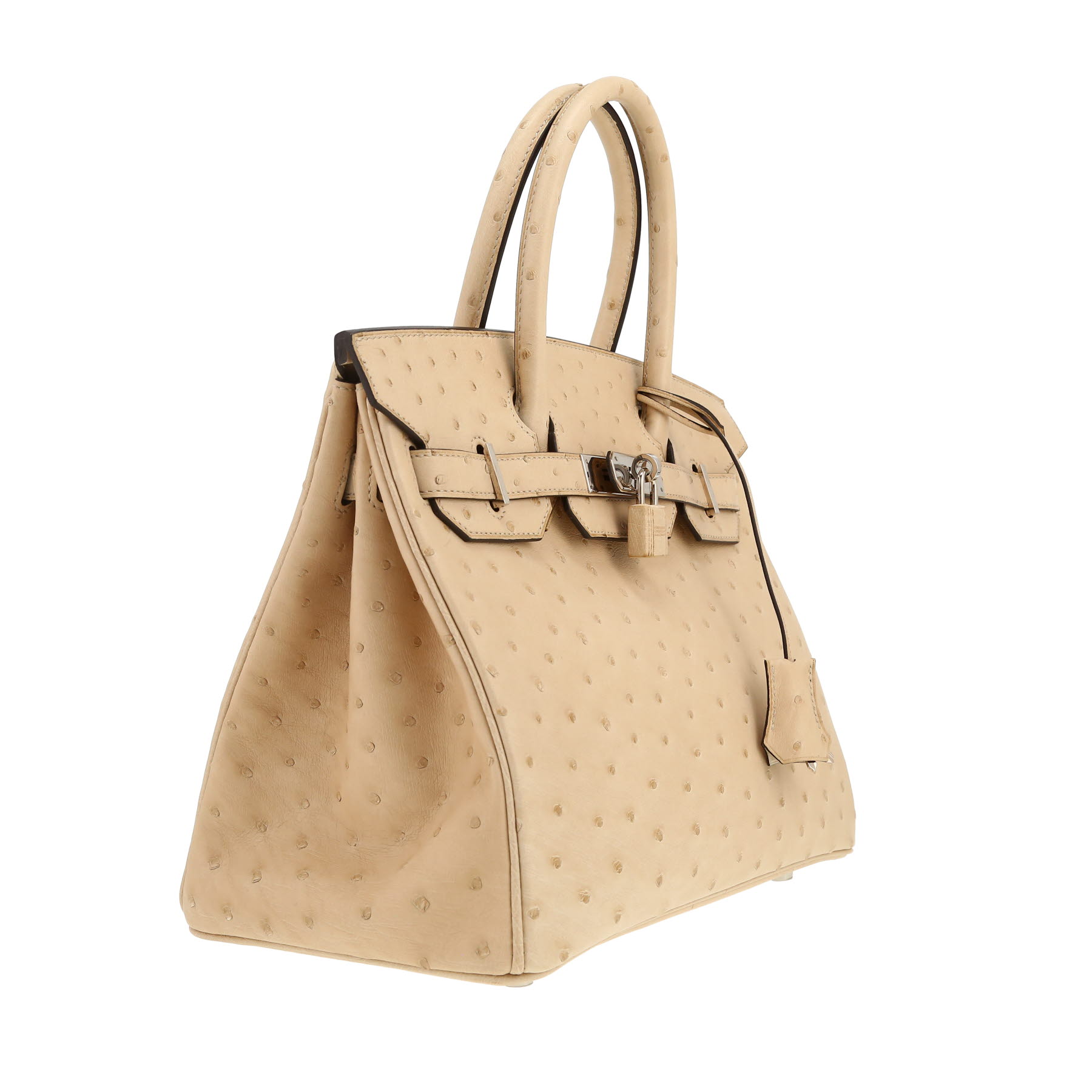 Hermès  Birkin 30 cm handbag  in beige ostrich leather