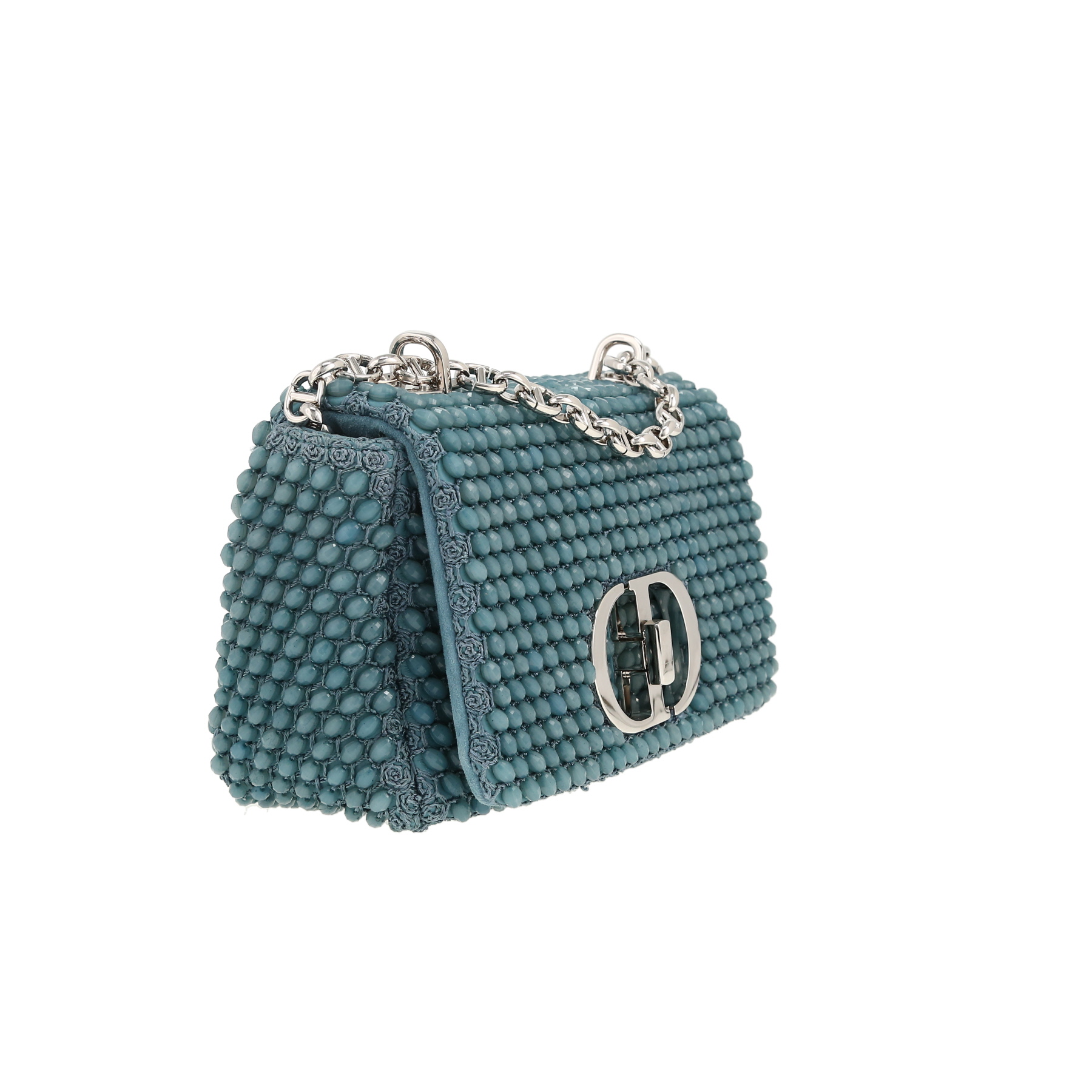 Dior Caro small model  shoulder bag  in blue leather